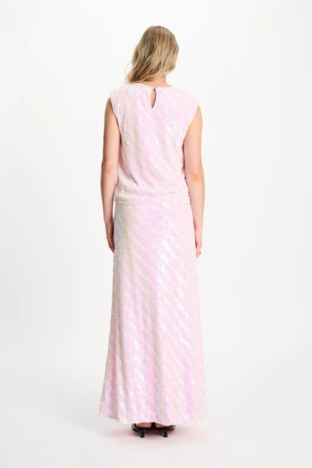 Pom Skirt Sequins Shell Pink