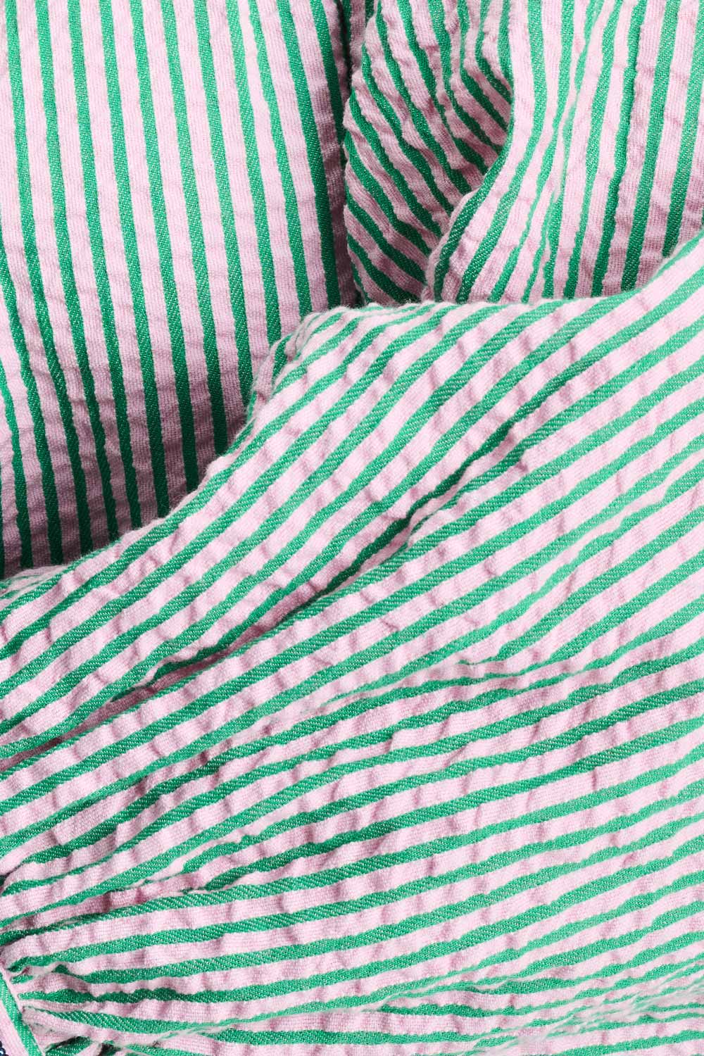 Pom Seersucker Green Pink Blouse