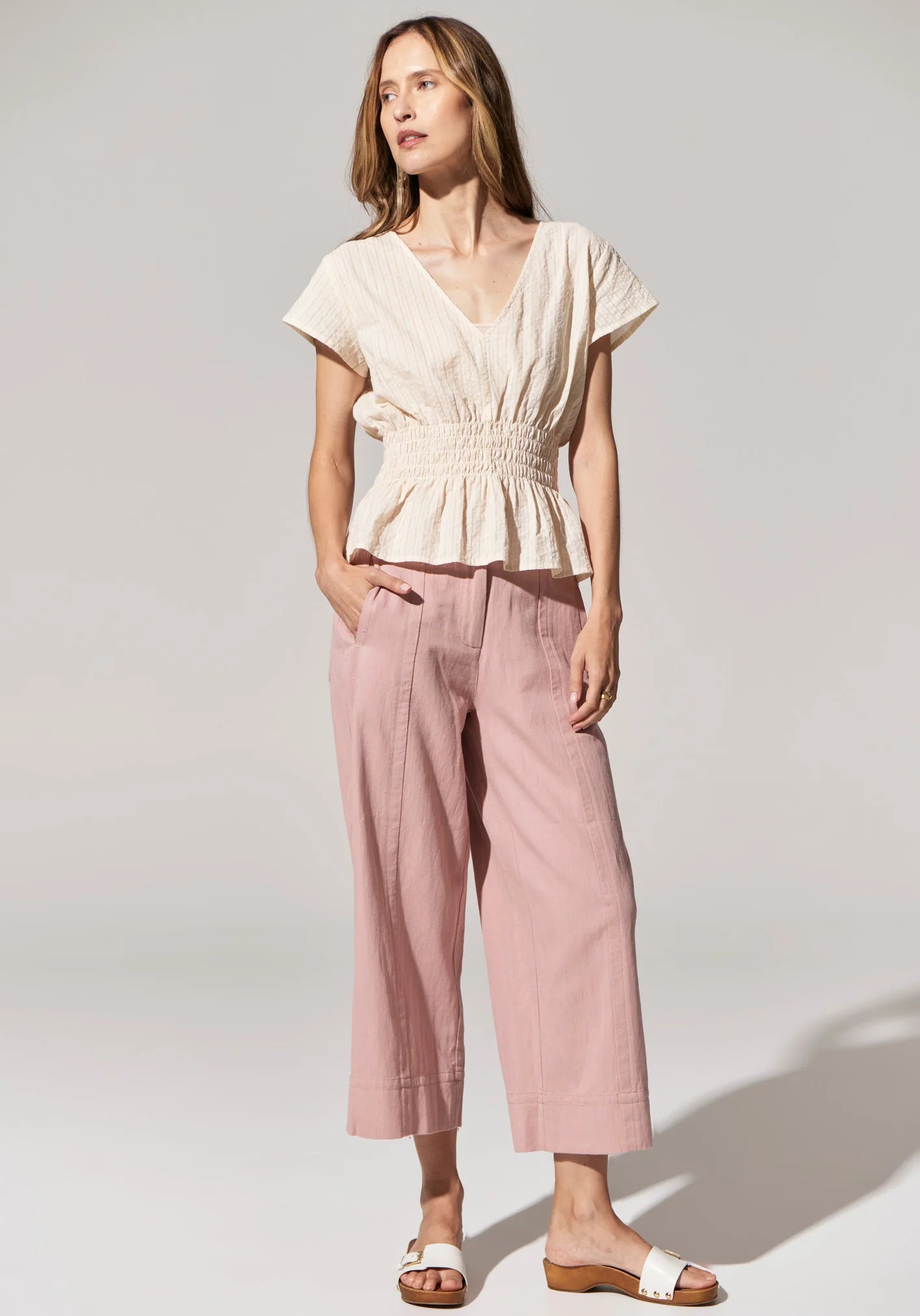 POL Miley Crop Pant Rose