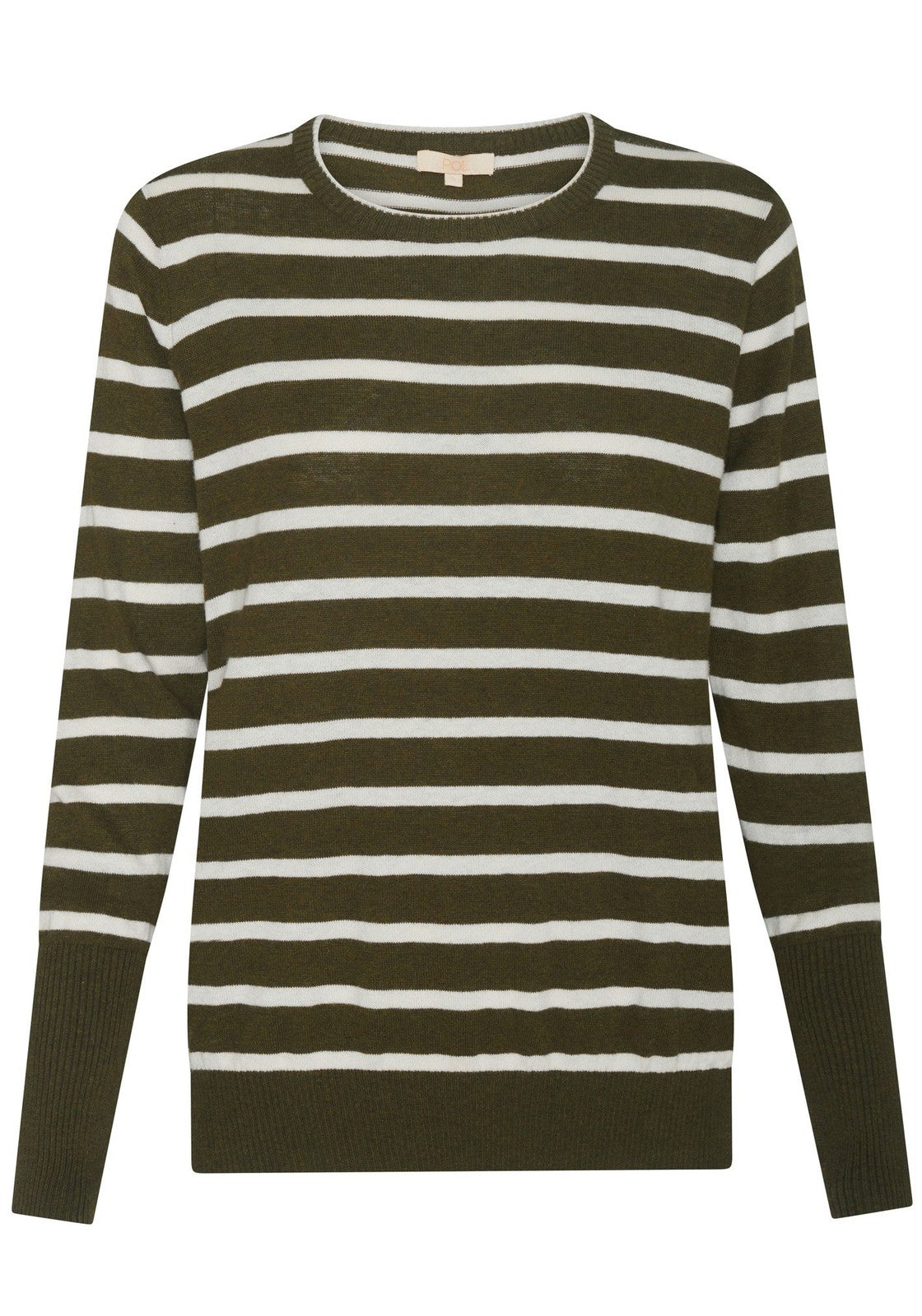 POL Liora Cashmere Blend Knit Khaki/Pebble Stripe