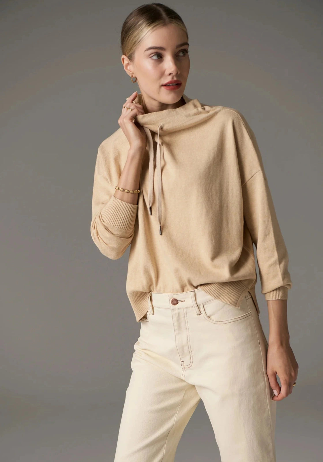 POL Beech Drawcord Knit Pebble