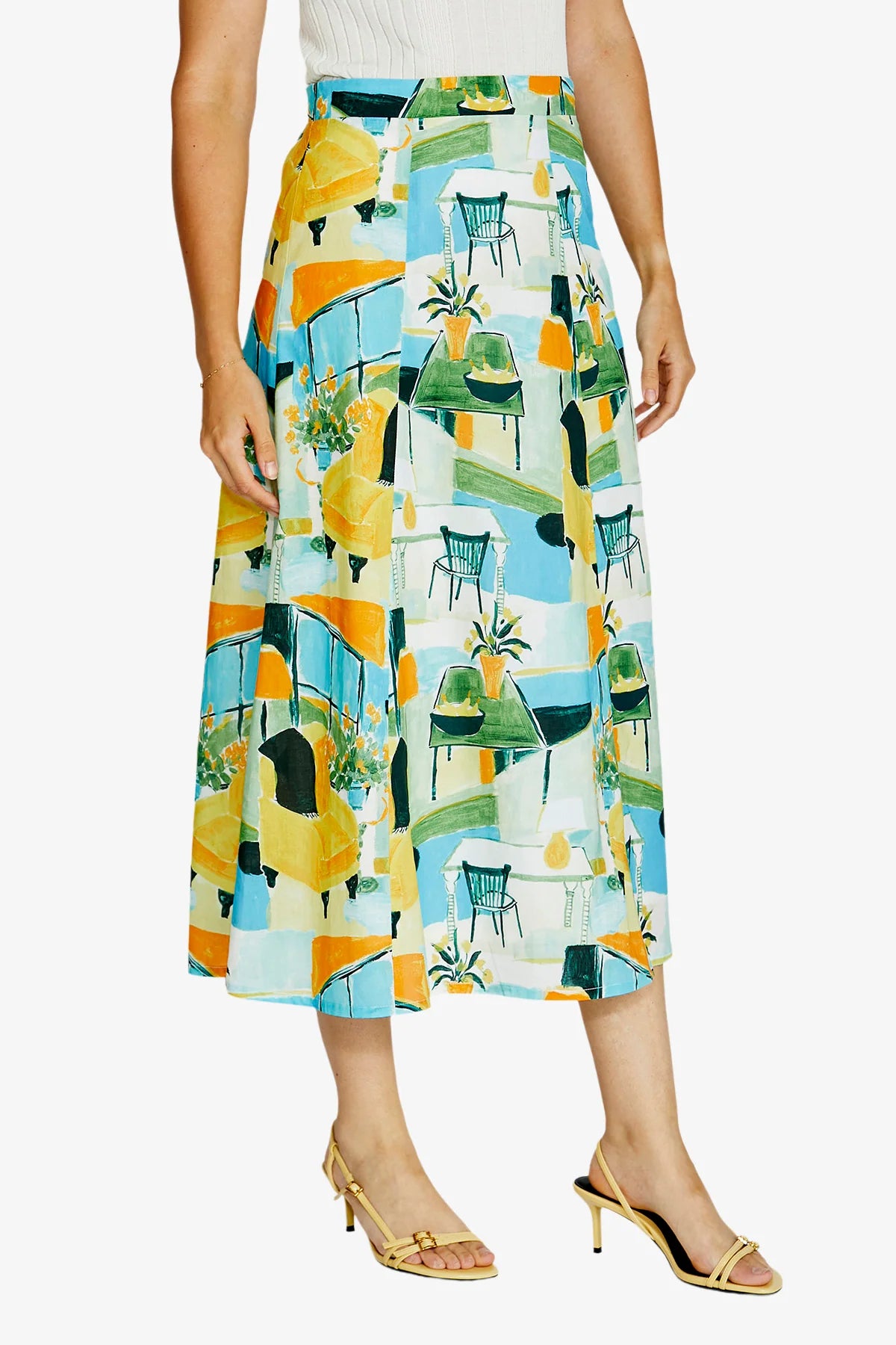 Ping Pong Indi Midi Skirt Alfresco Print