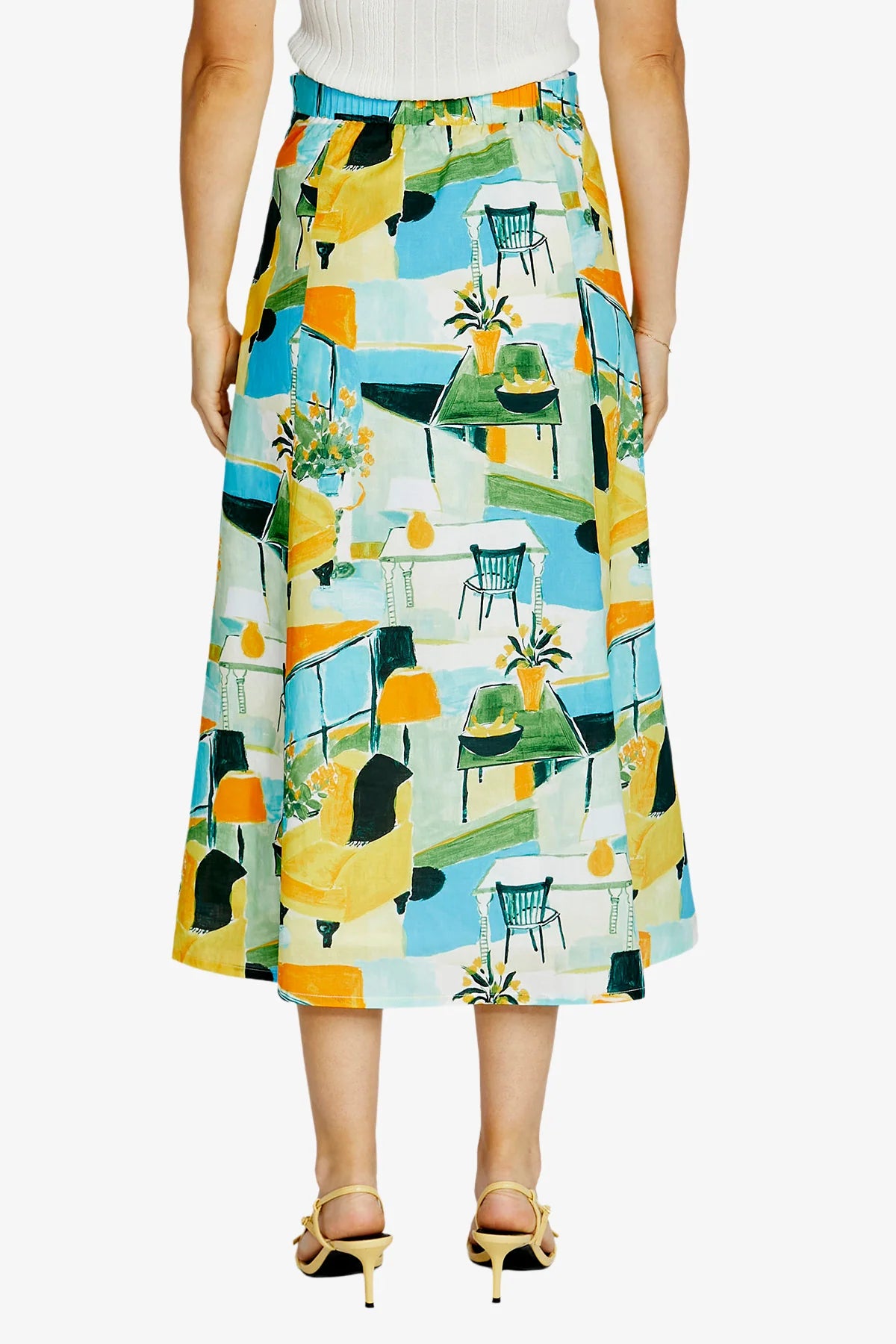 Ping Pong Indi Midi Skirt Alfresco Print