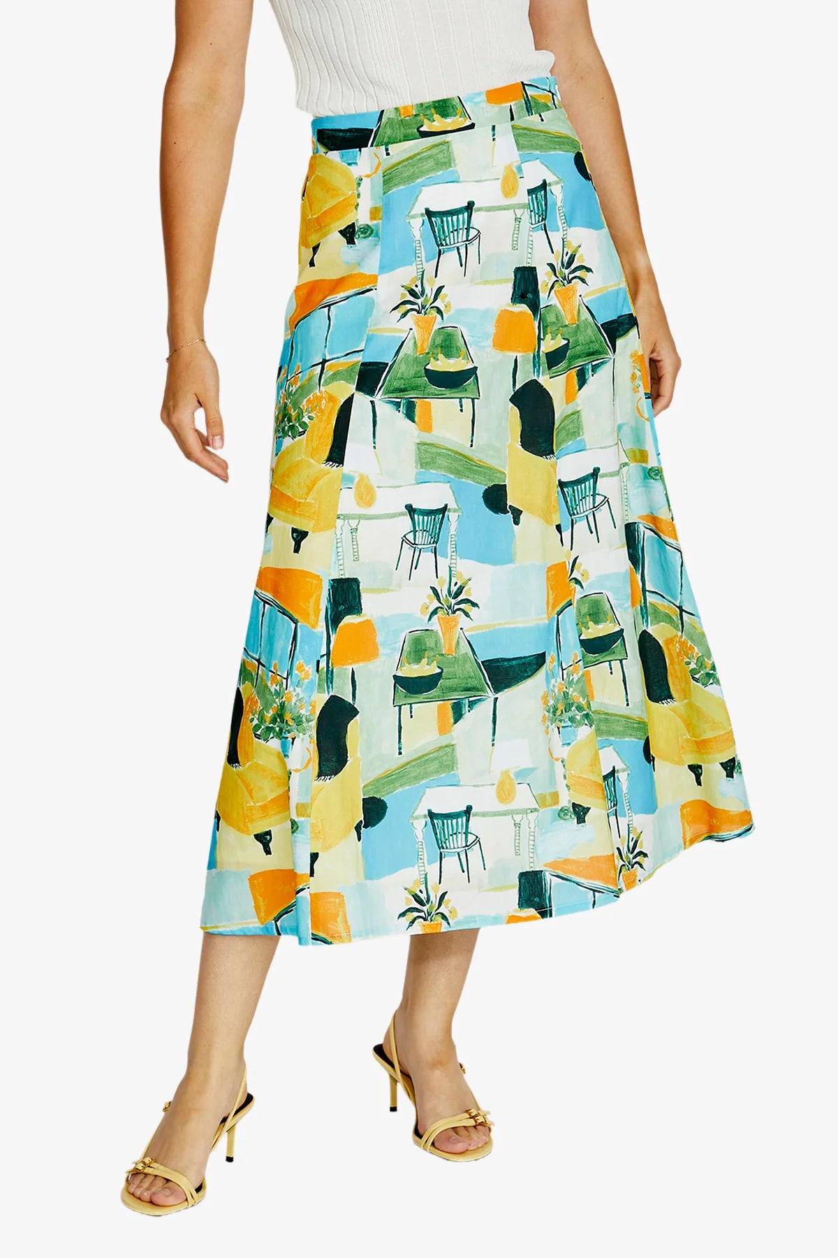 Ping Pong Indi Midi Skirt Alfresco Print