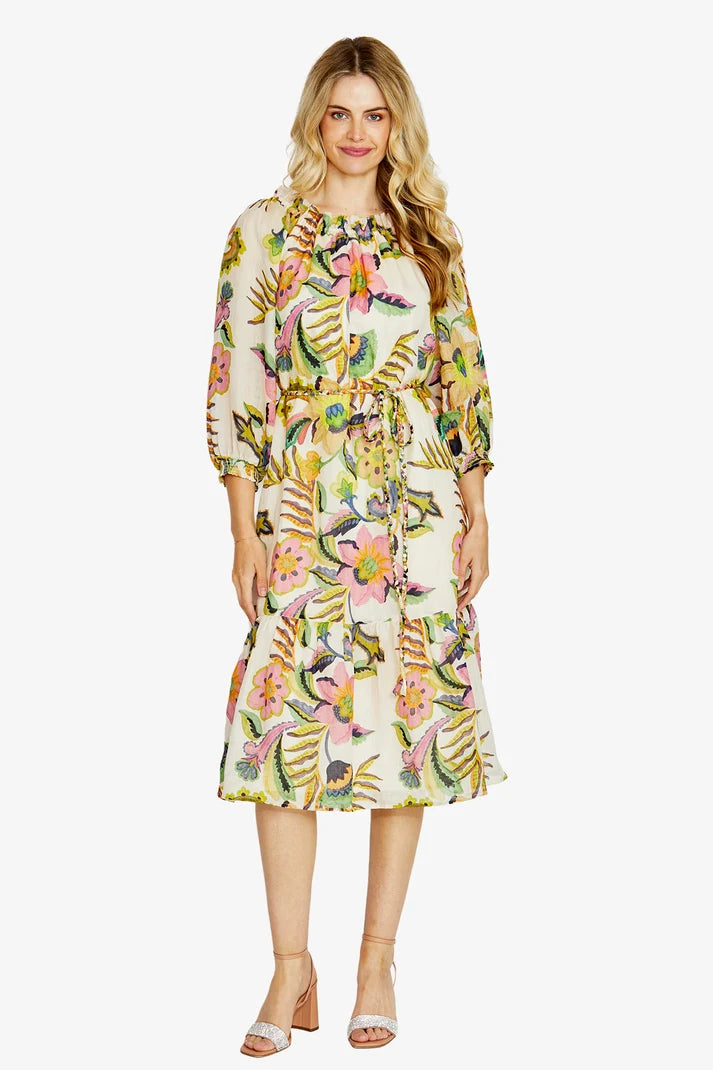 Ping Pong Rory Off the Shoulder Dress Carnival Print