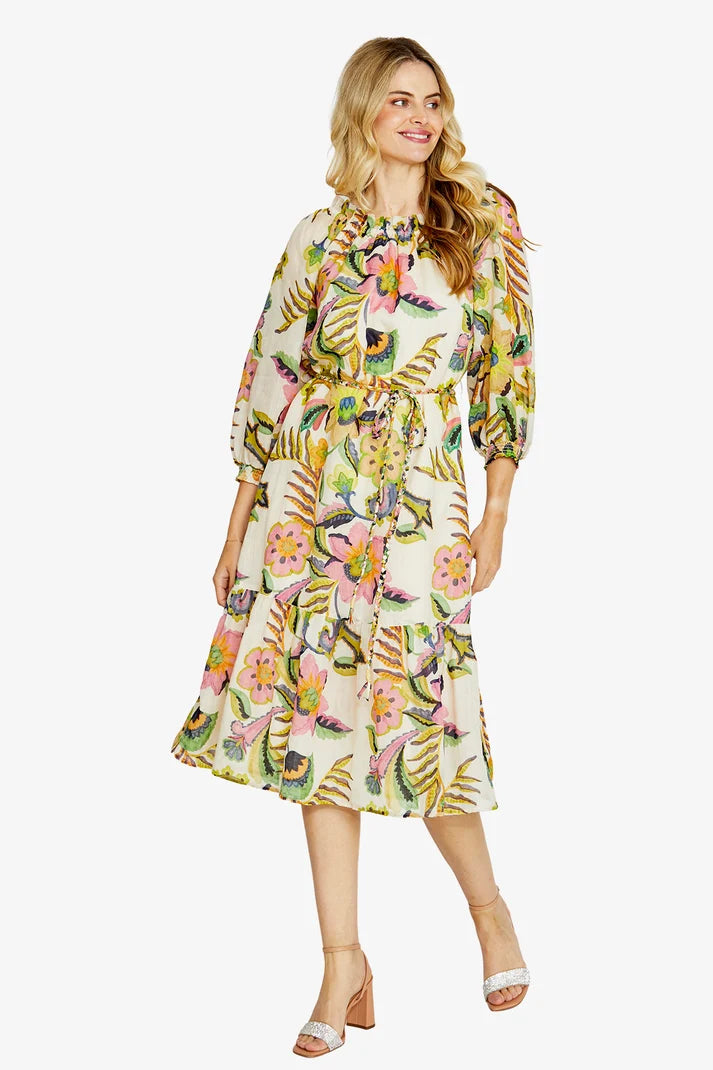 Ping Pong Rory Off the Shoulder Dress Carnival Print
