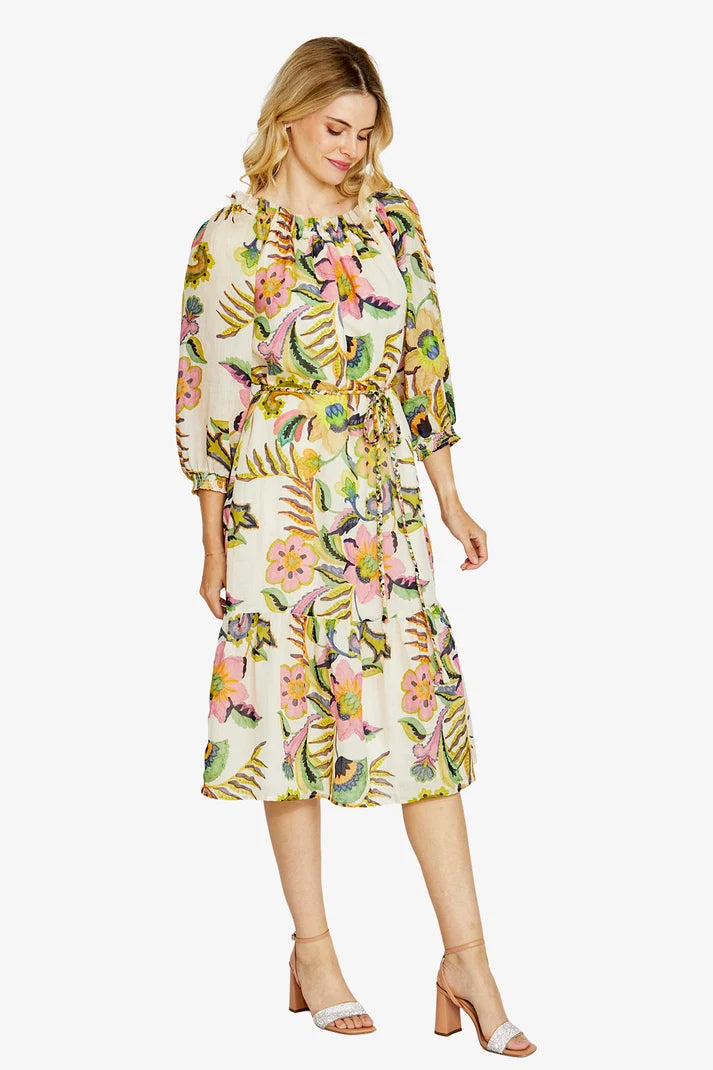 Ping Pong Rory Off the Shoulder Dress Carnival Print