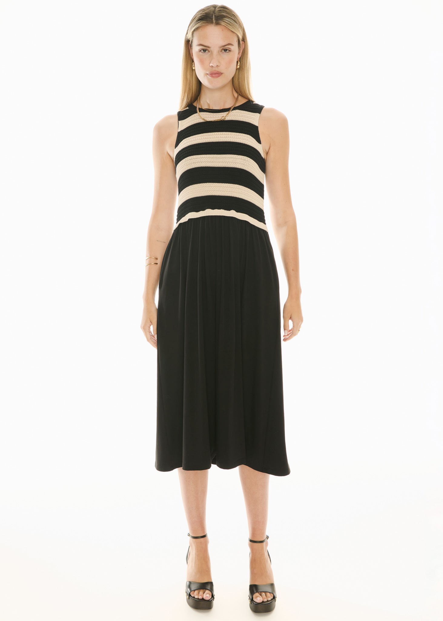 POL Bonde Dress Knit Black Ivory