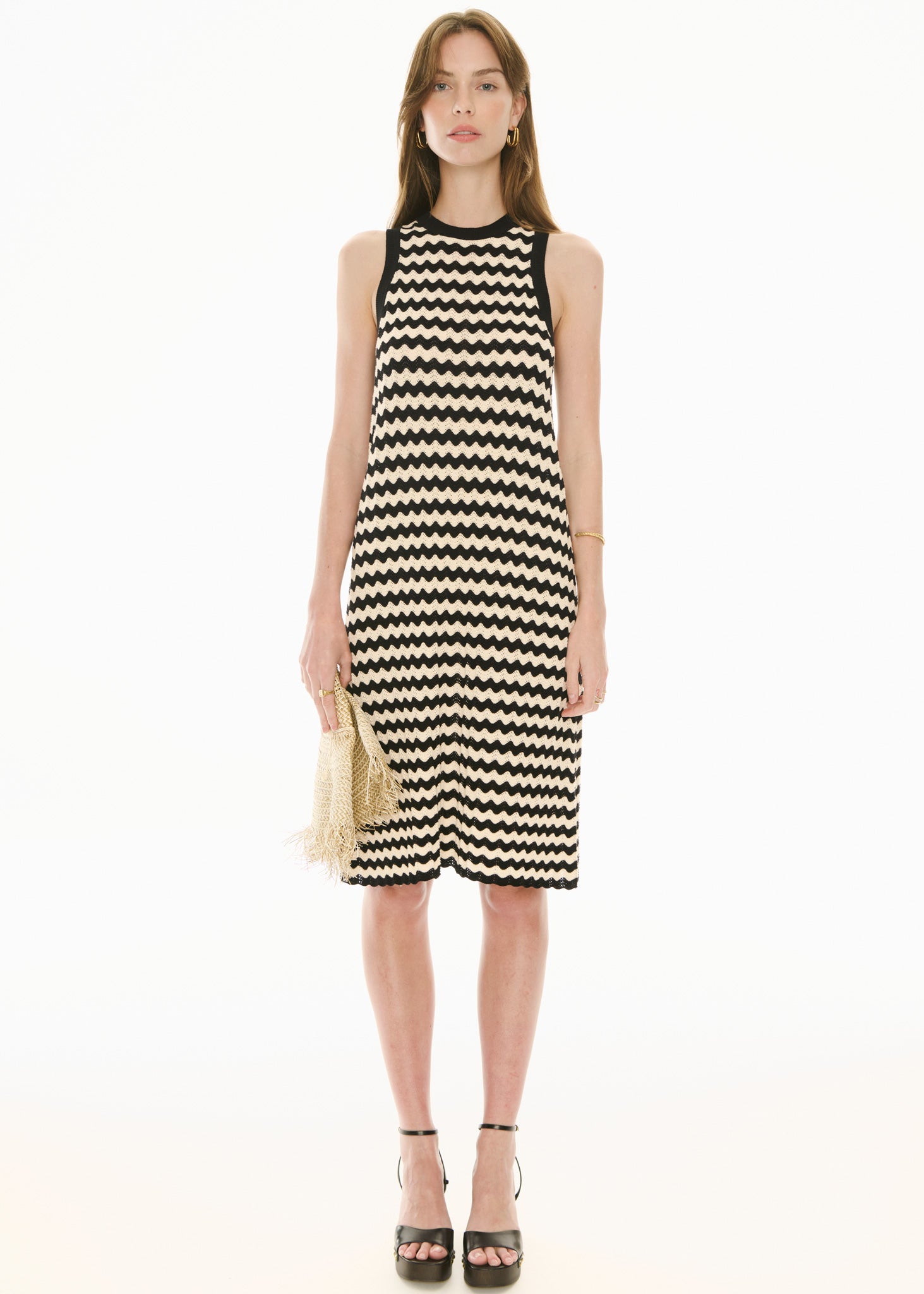 POL Bonde Tank Dress Black Ivory