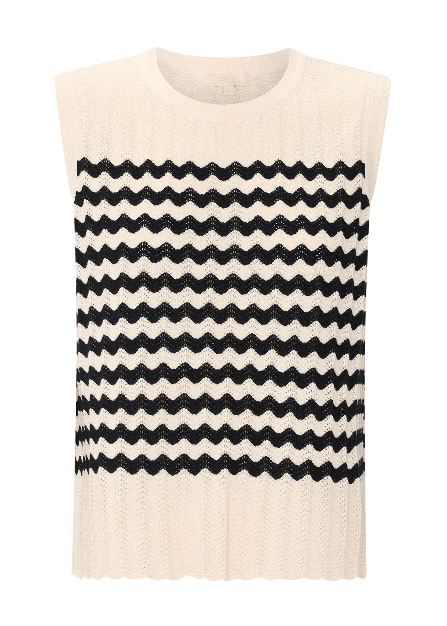 POL Bonde Tank Knit Ivory Black