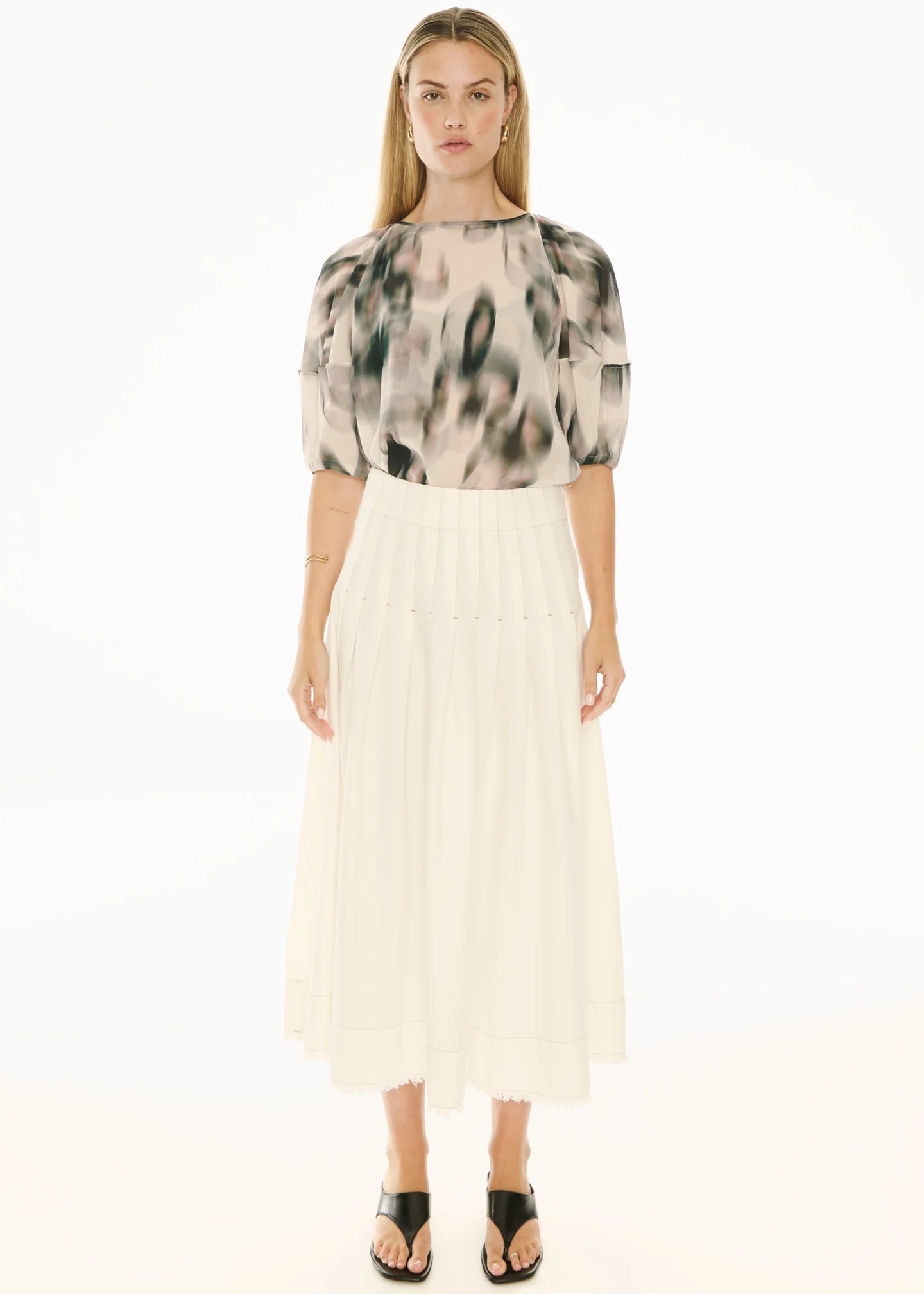 POL Doyle Denim Skirt Ecru