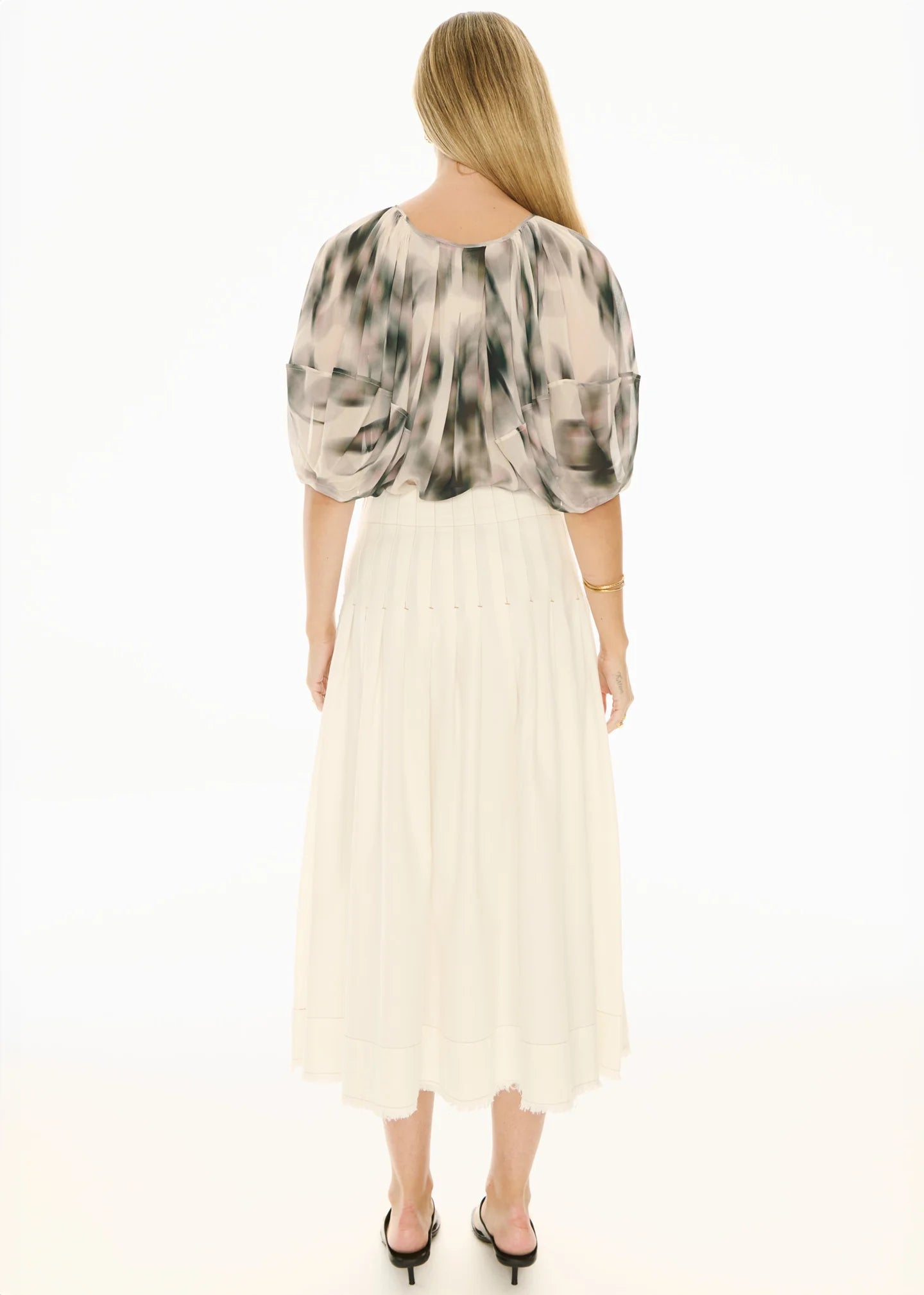 POL Doyle Denim Skirt Ecru