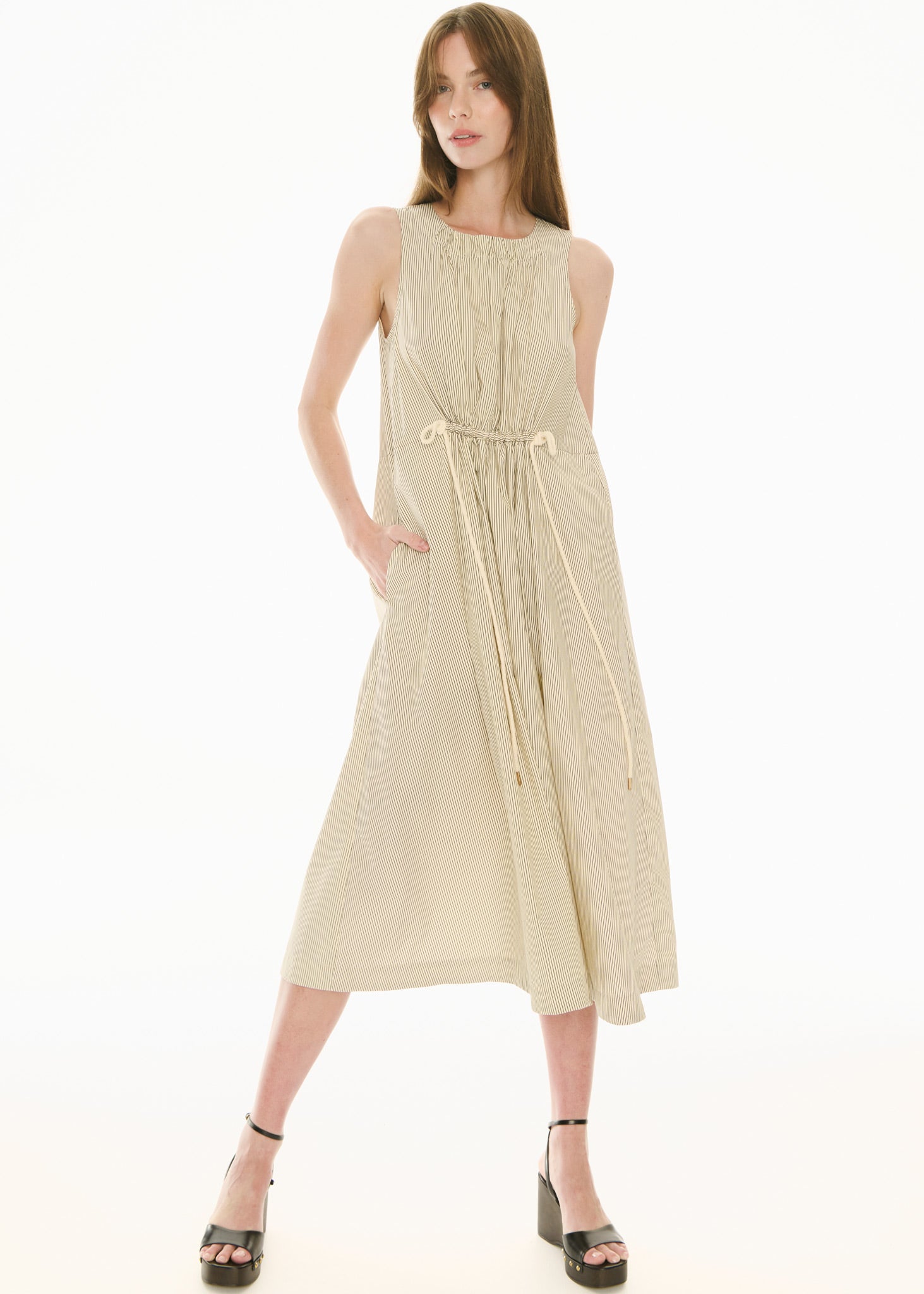 POL Fable Tank Dress Ivory/Ink