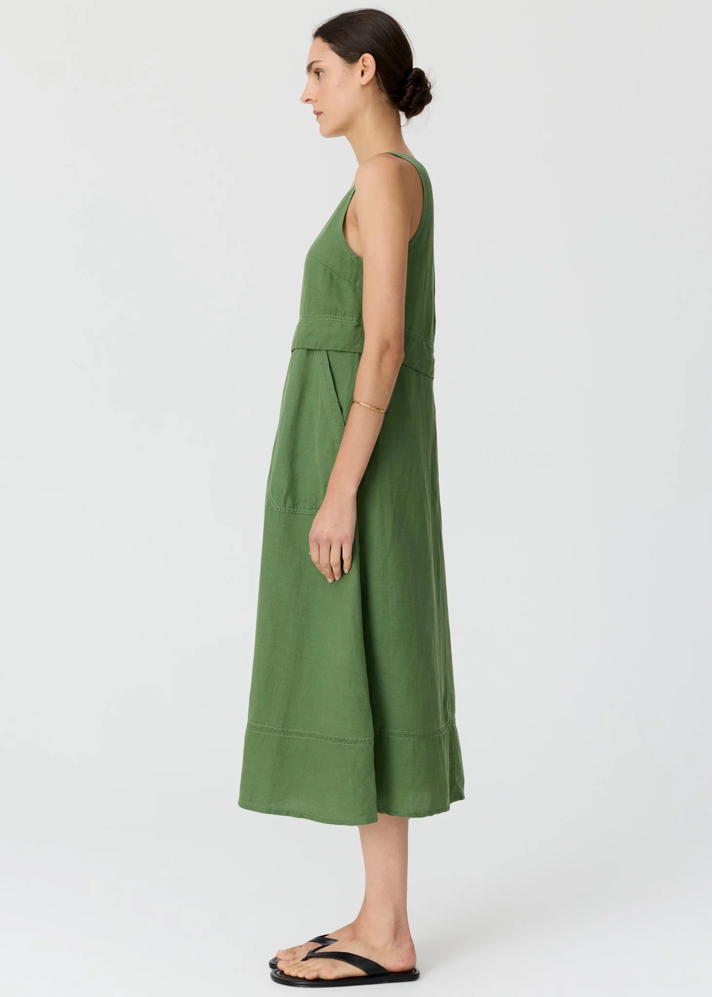 Pol Frankie Double Layer Dress Fern
