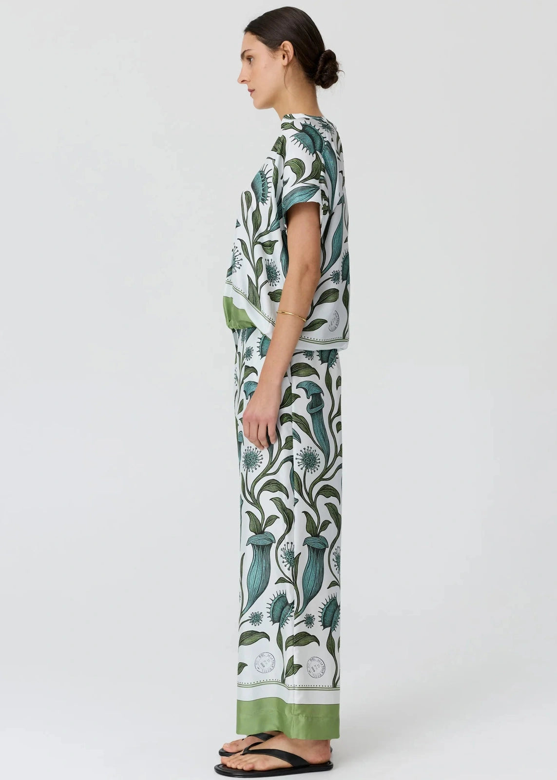 Pol Linne Silk Top Linne Border Print