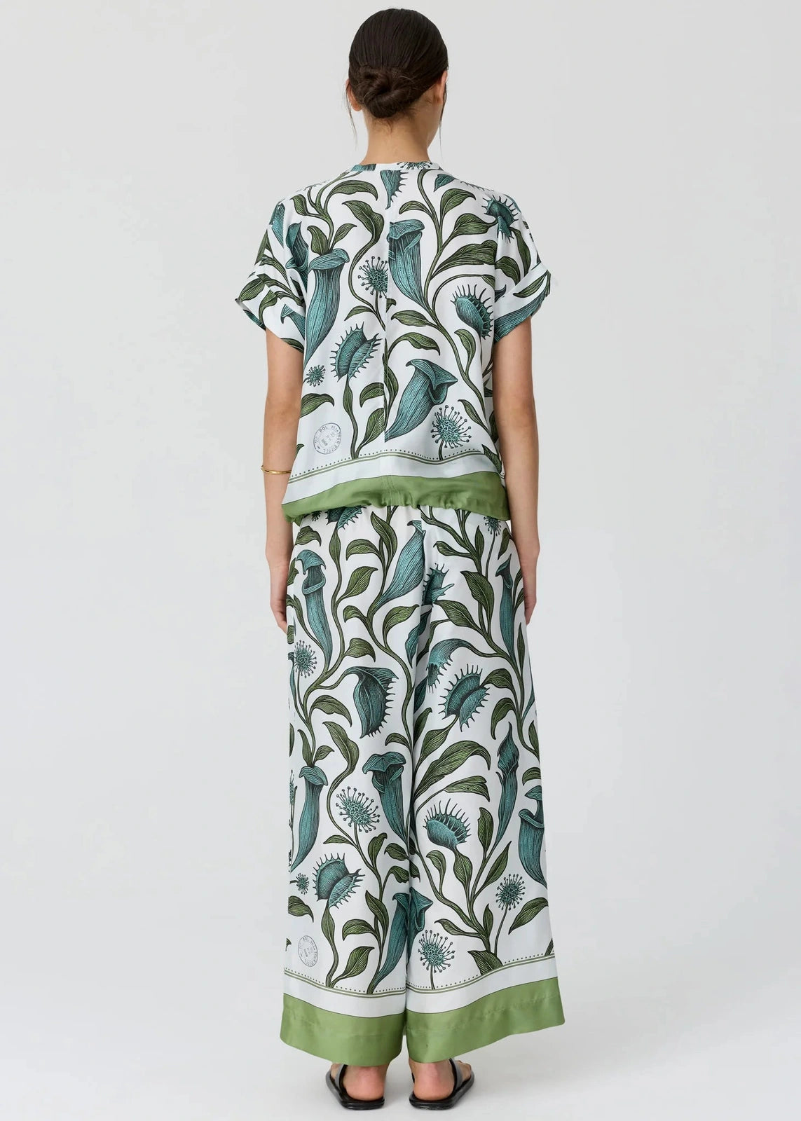 Pol Linne Silk Top Linne Border Print
