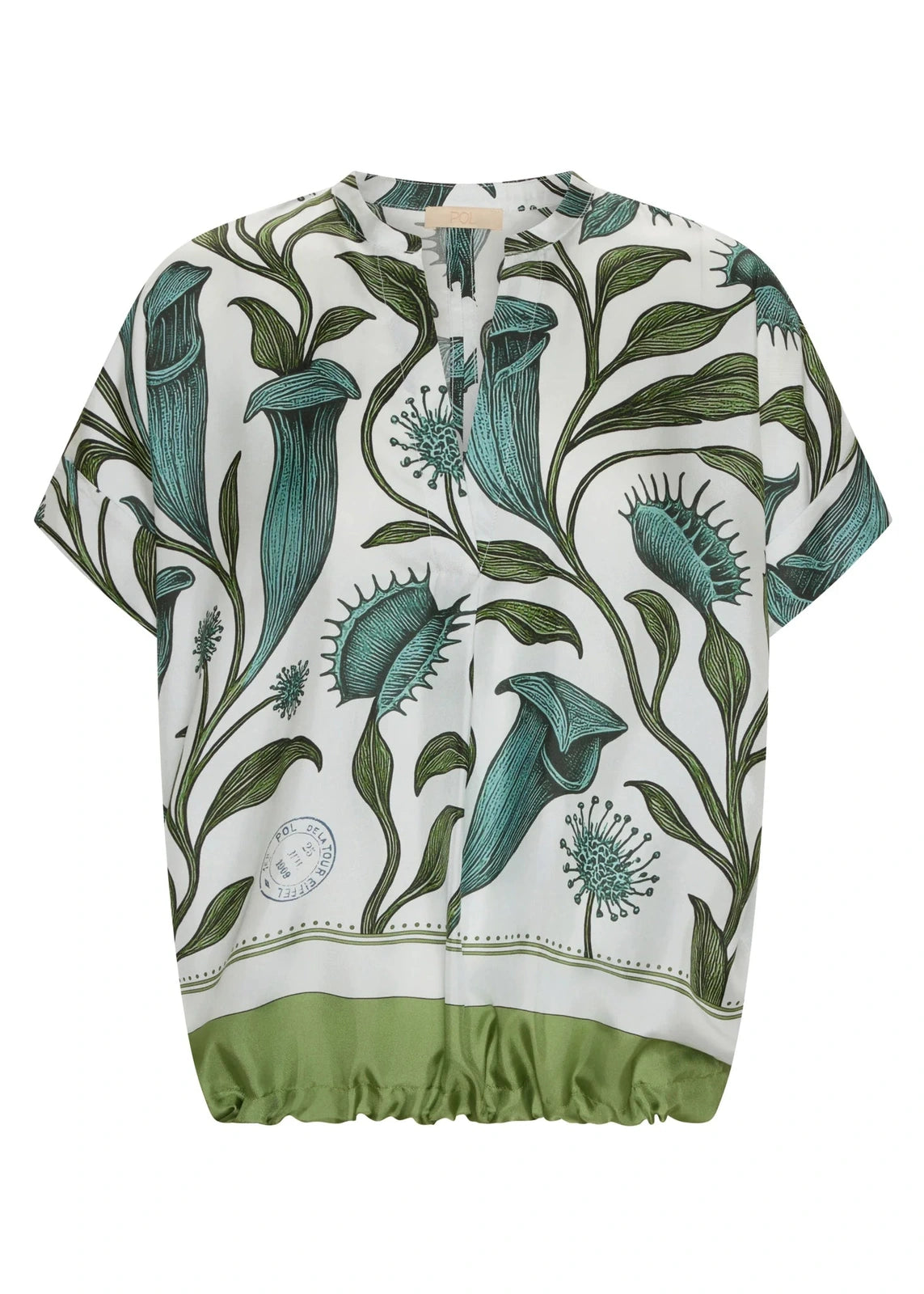 Pol Linne Silk Top Linne Border Print