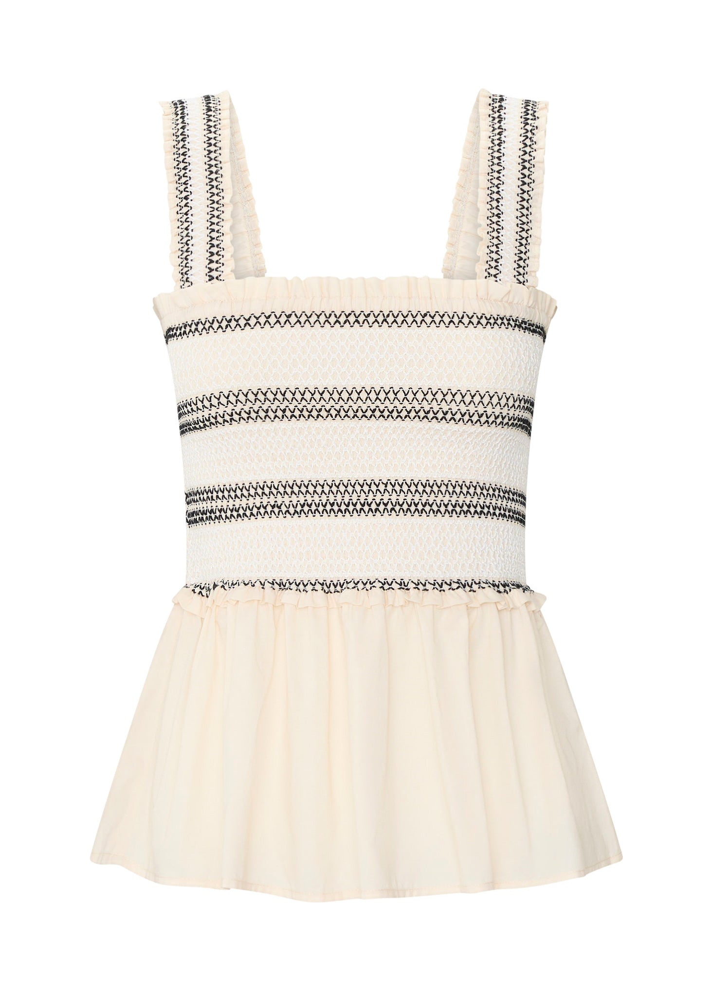 POL Nova Tank Smocked Ivory