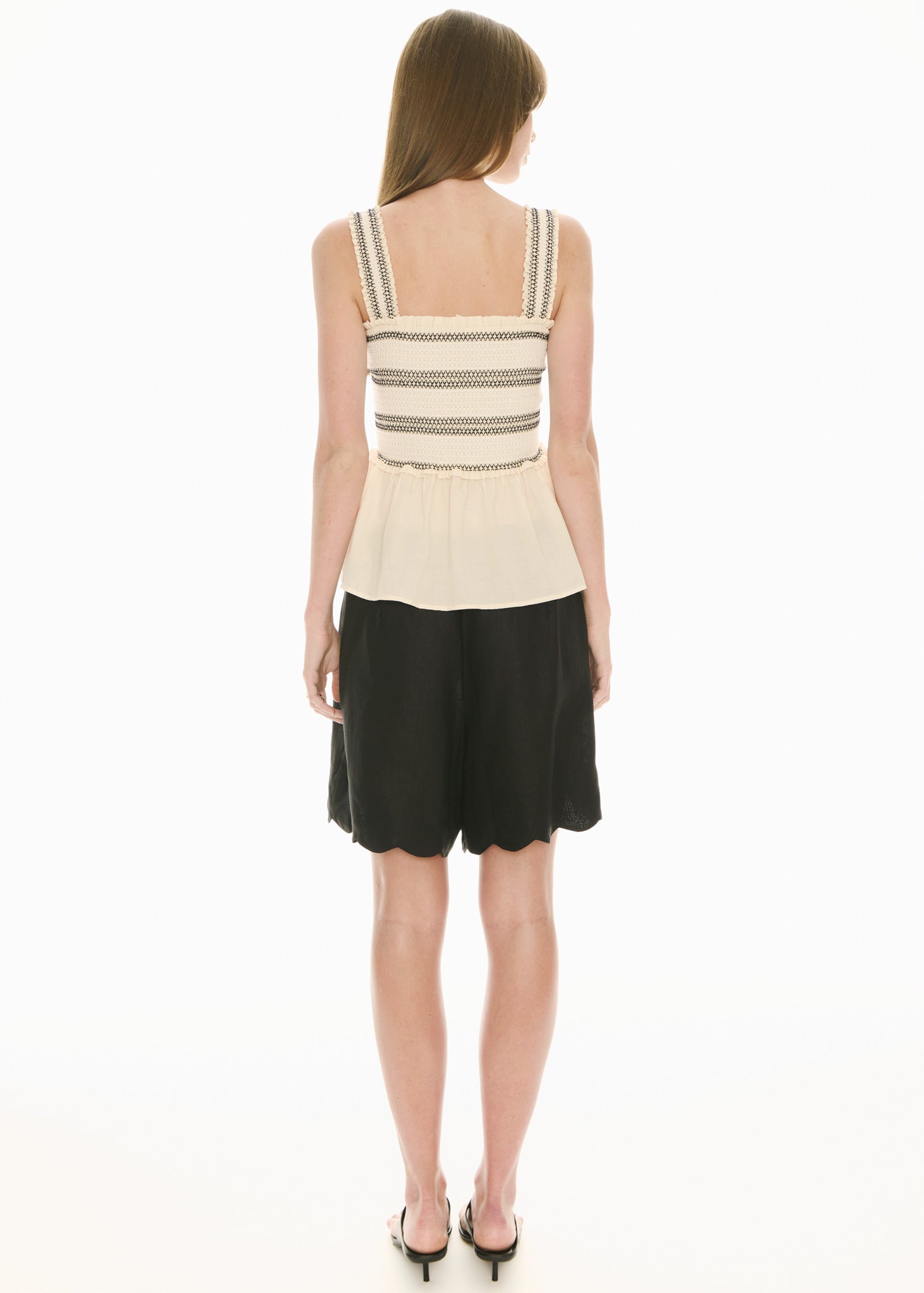 POL Nova Tank Smocked Ivory