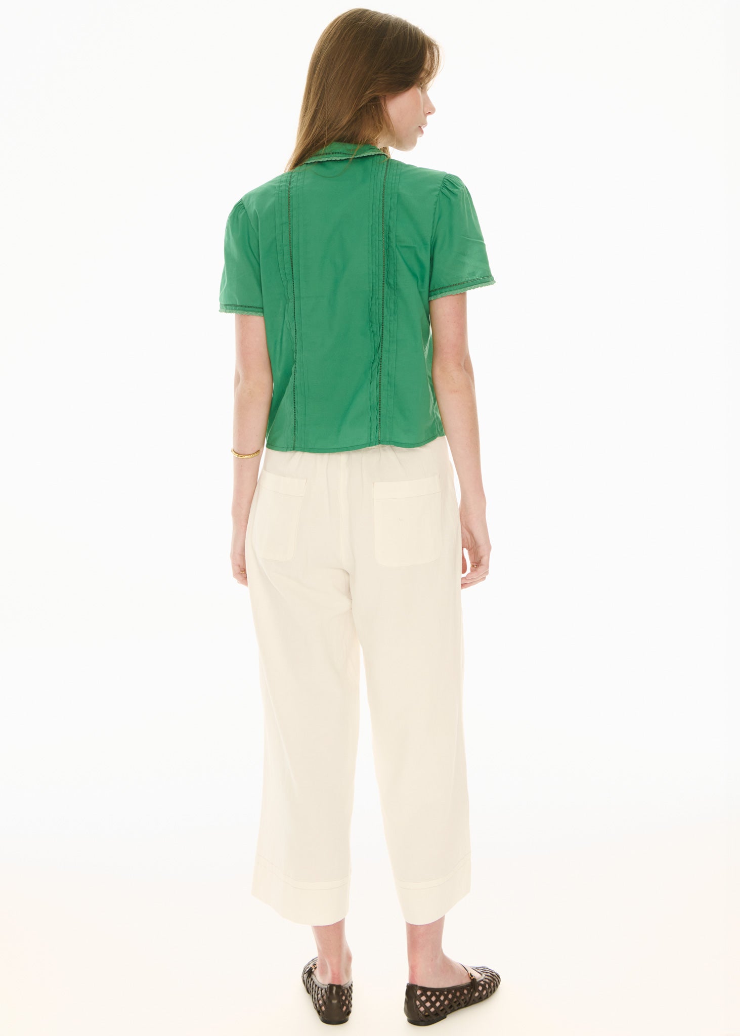 POL Nova Tucked Shirt Green