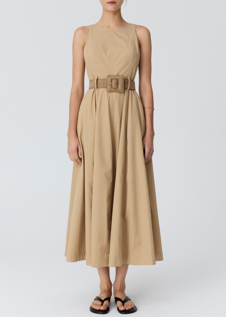 Pol Odette Dress Belted Camel