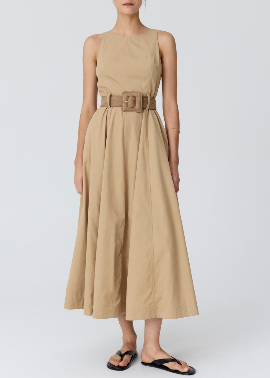 Pol Odette Dress Belted Camel