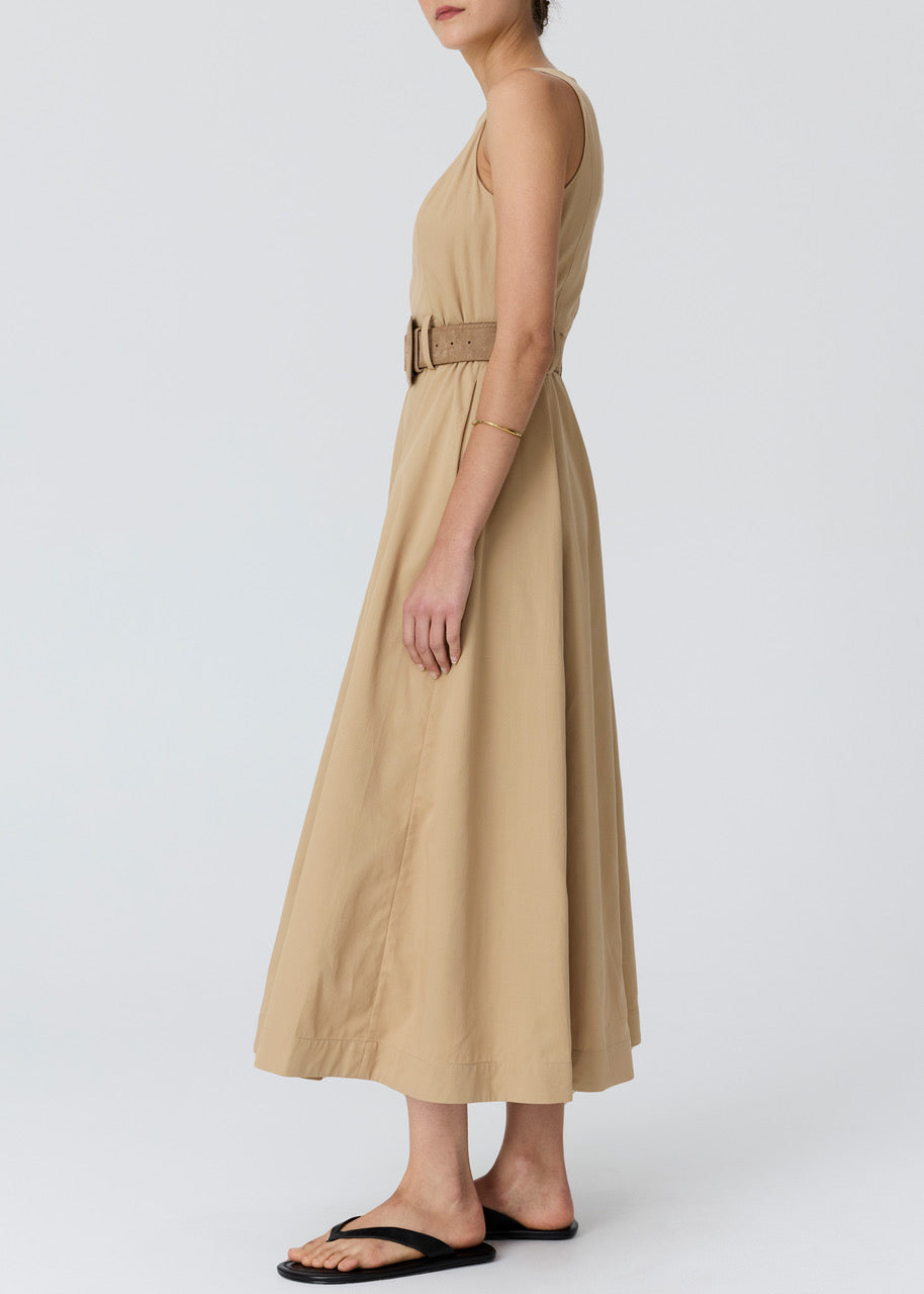 Pol Odette Dress Belted Camel
