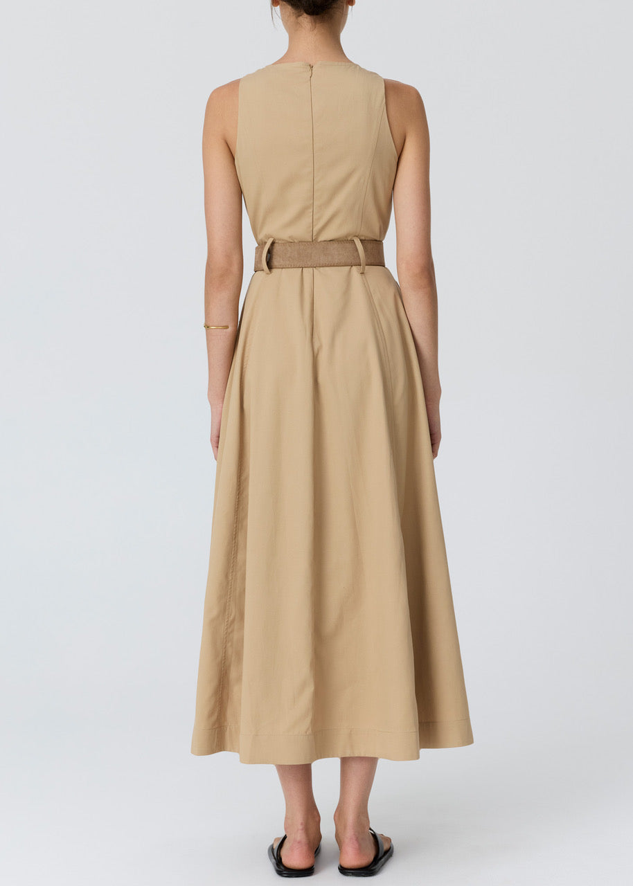 Pol Odette Dress Belted Camel