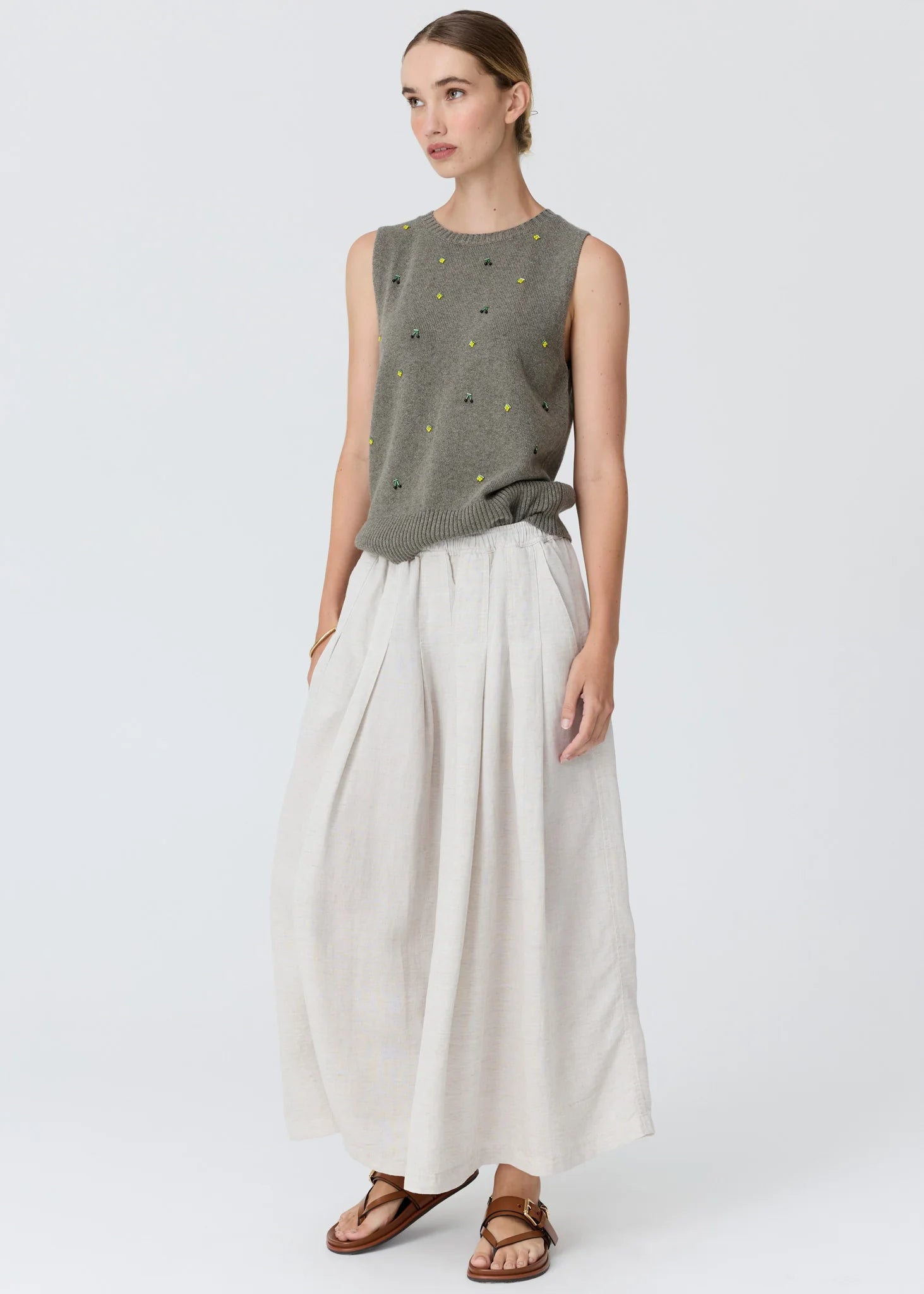 Pol Viloa Beaded Tank Moss