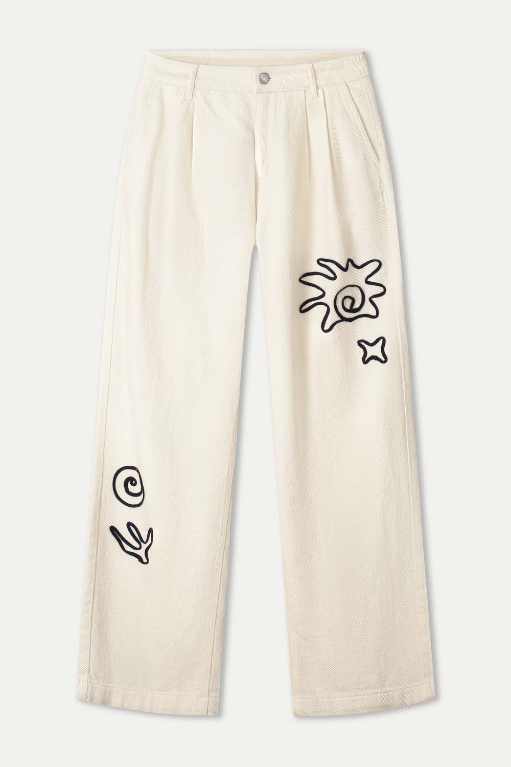 Pom Amsterdam Jeans White Tapes Beige