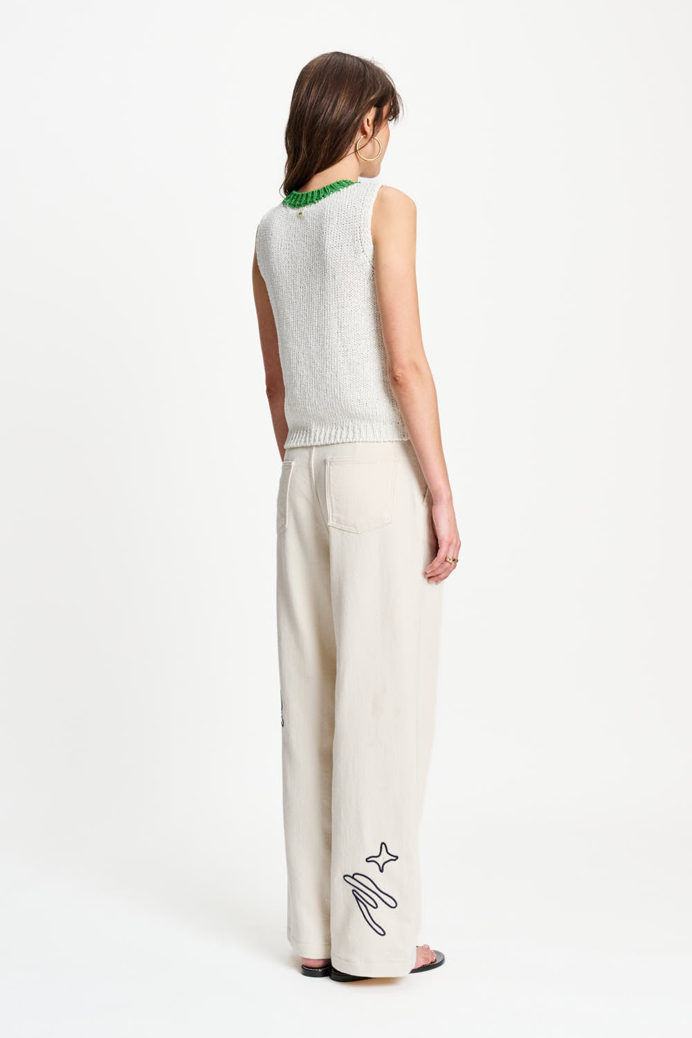 Pom Amsterdam Jeans White Tapes Beige