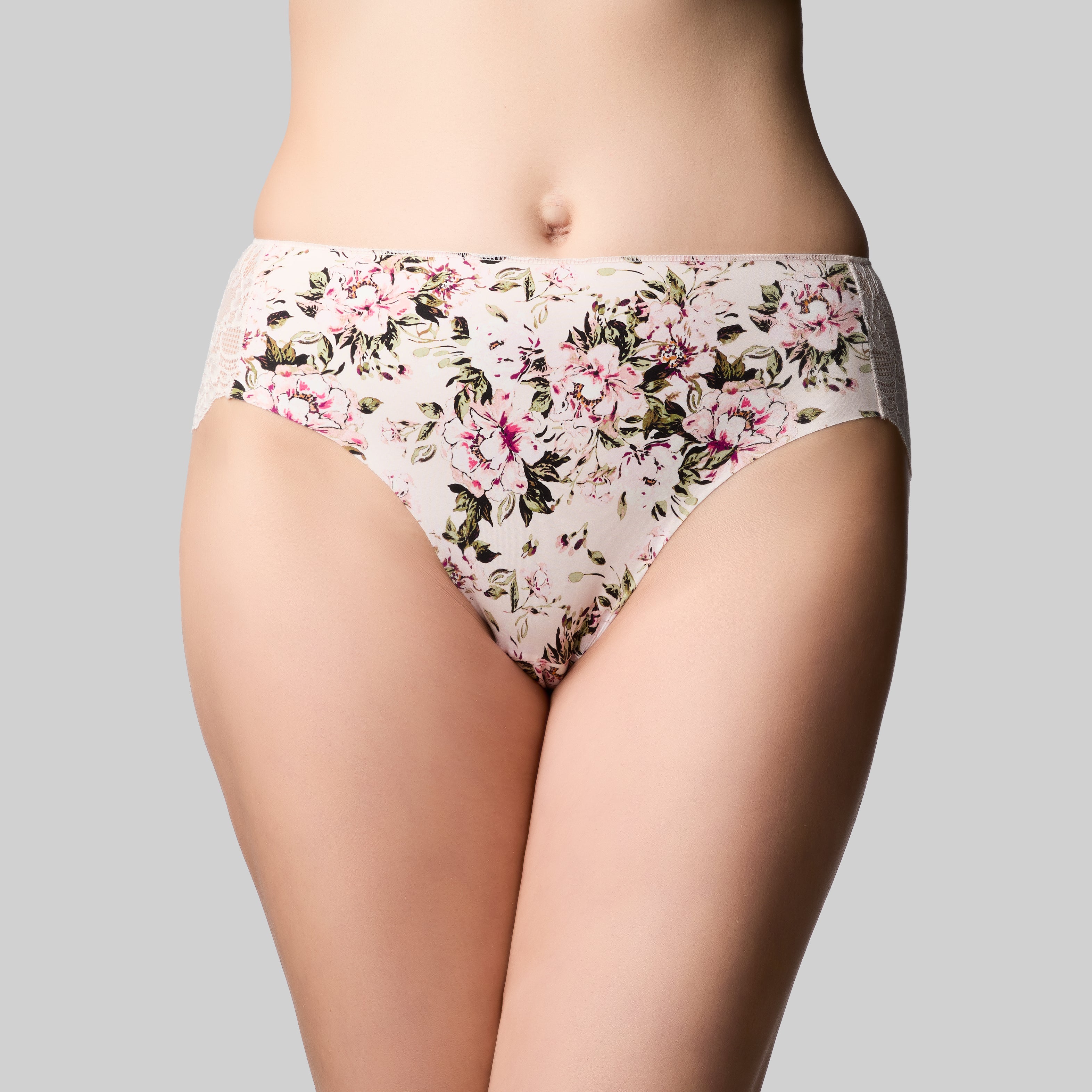 The Knicker Precision & Lace Hi Cut Brief