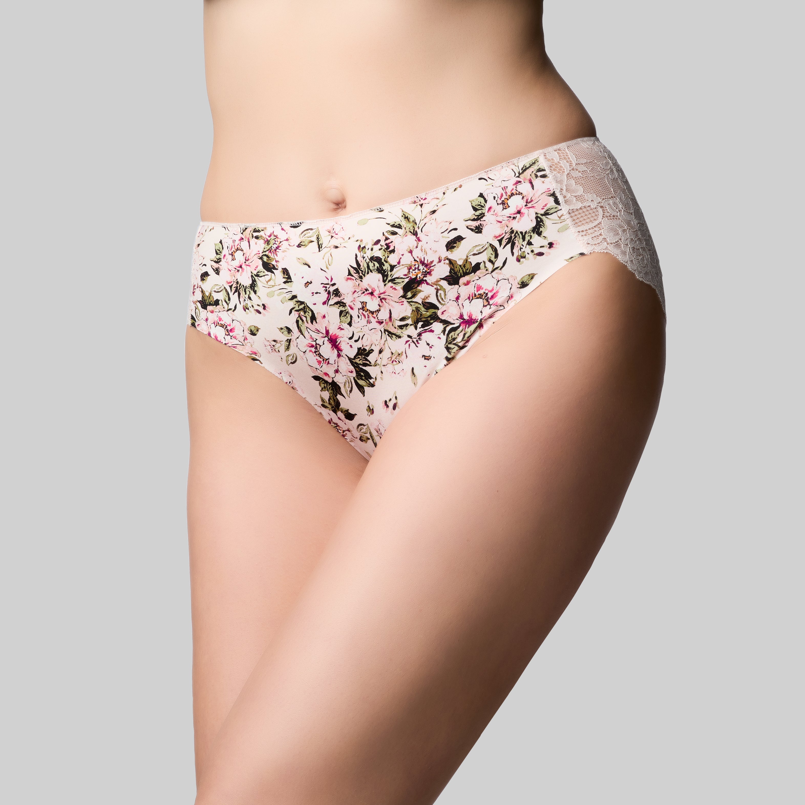 The Knicker Precision & Lace Hi Cut Brief
