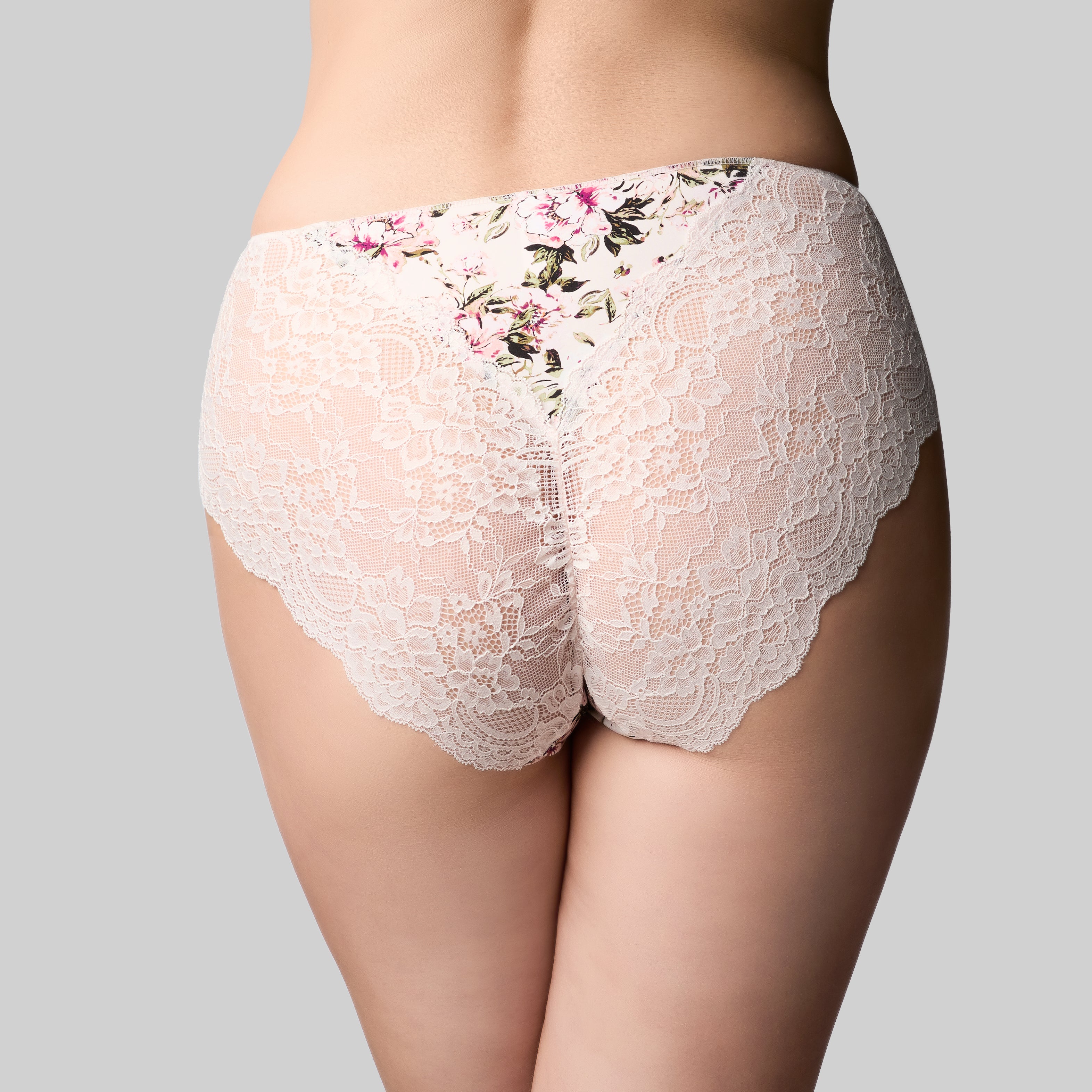 The Knicker Precision & Lace Hi Cut Brief