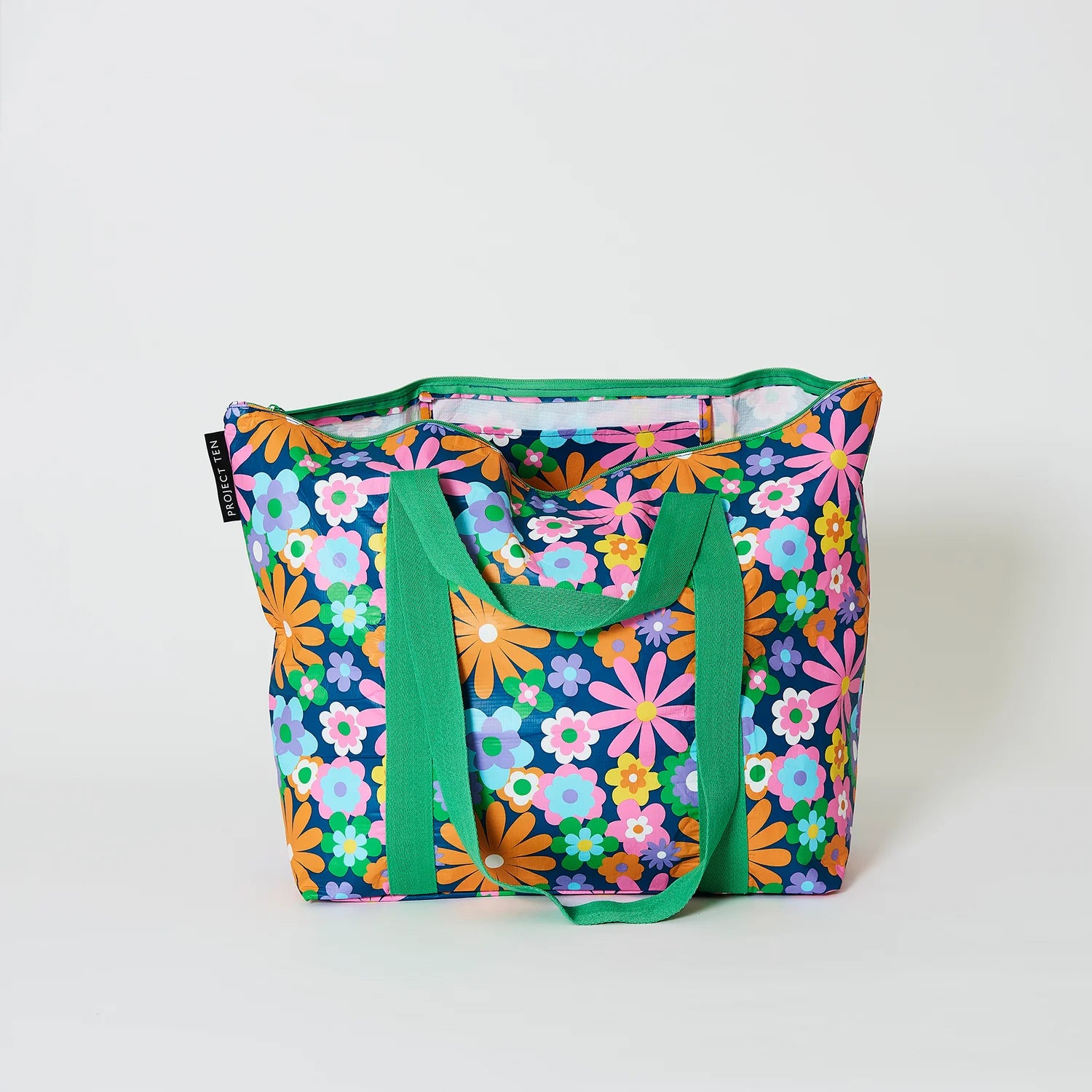 Project Ten Pop Floral Zip Medium Tote