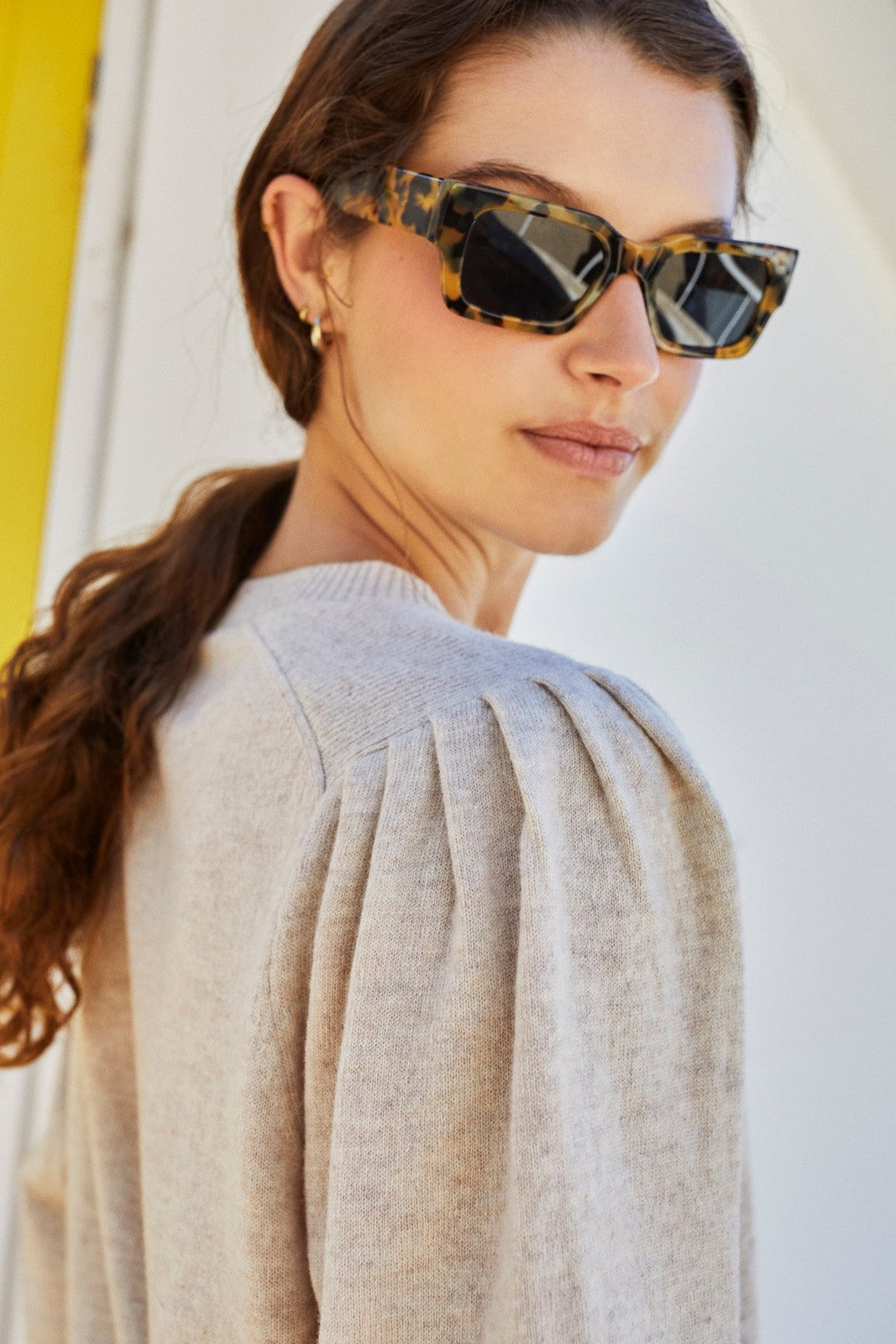 Indi & Cold RD125 Ribbed Detail Sweater Ecru