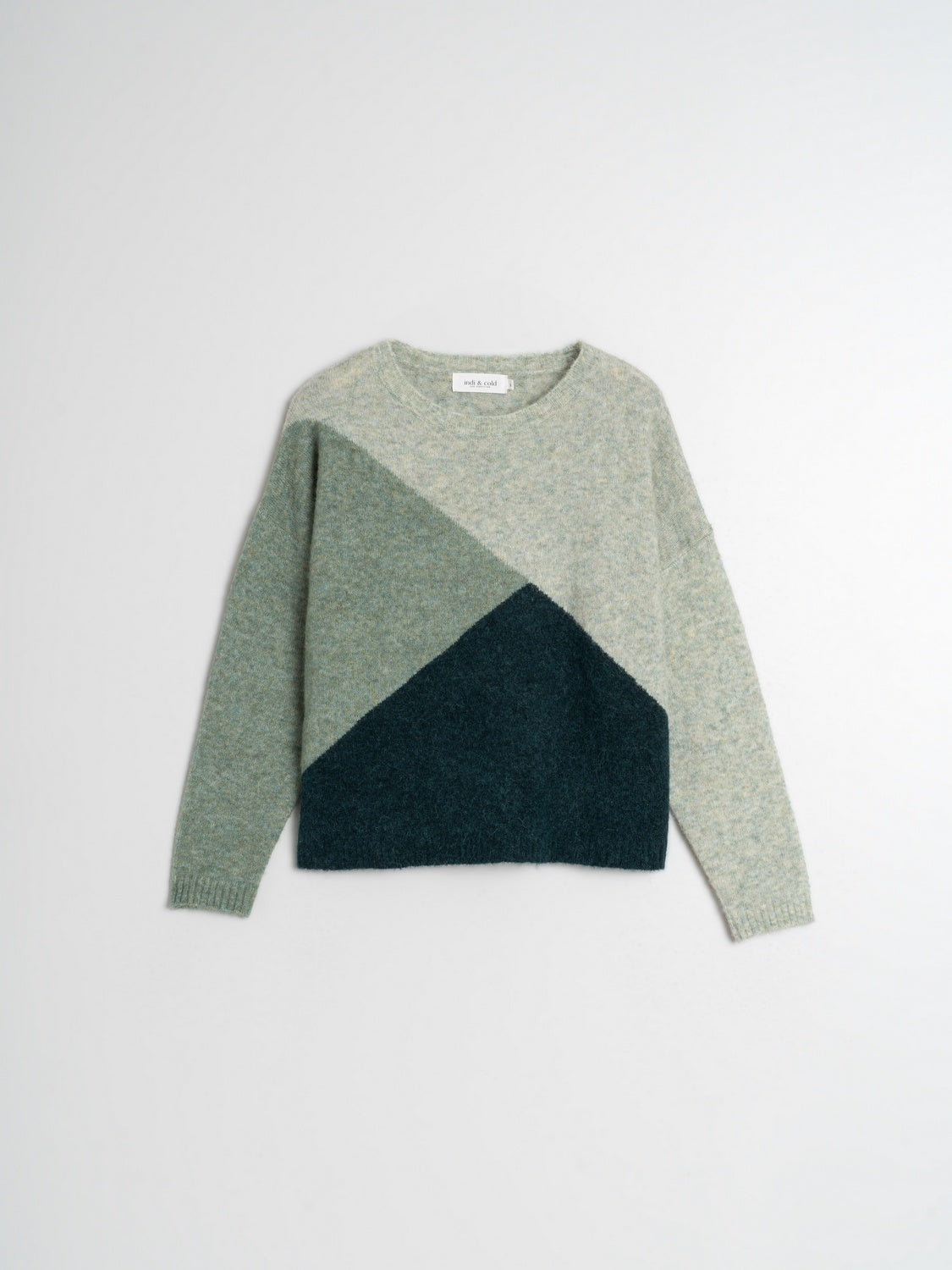 Indi & Cold Intarsia Knit Jersey in Greens RS 440