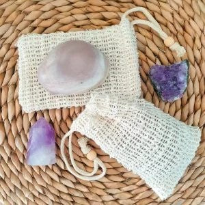 Rimu Gully Soap & Bag Rose Quartz