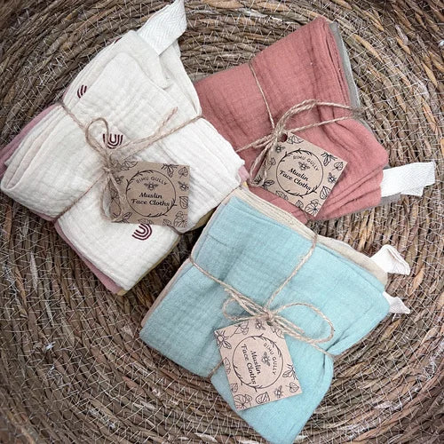 Rimu Gully 100% Cotton Muslin Face Cloths