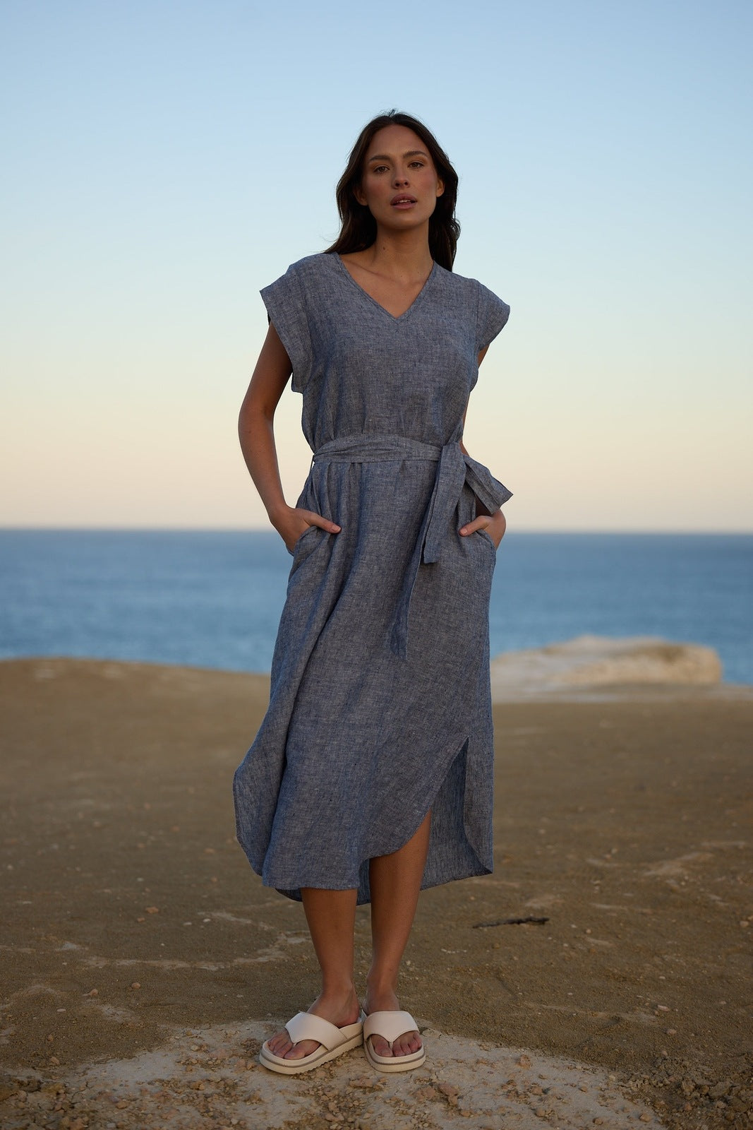 Shanty Sebou Dress Navy Fleck