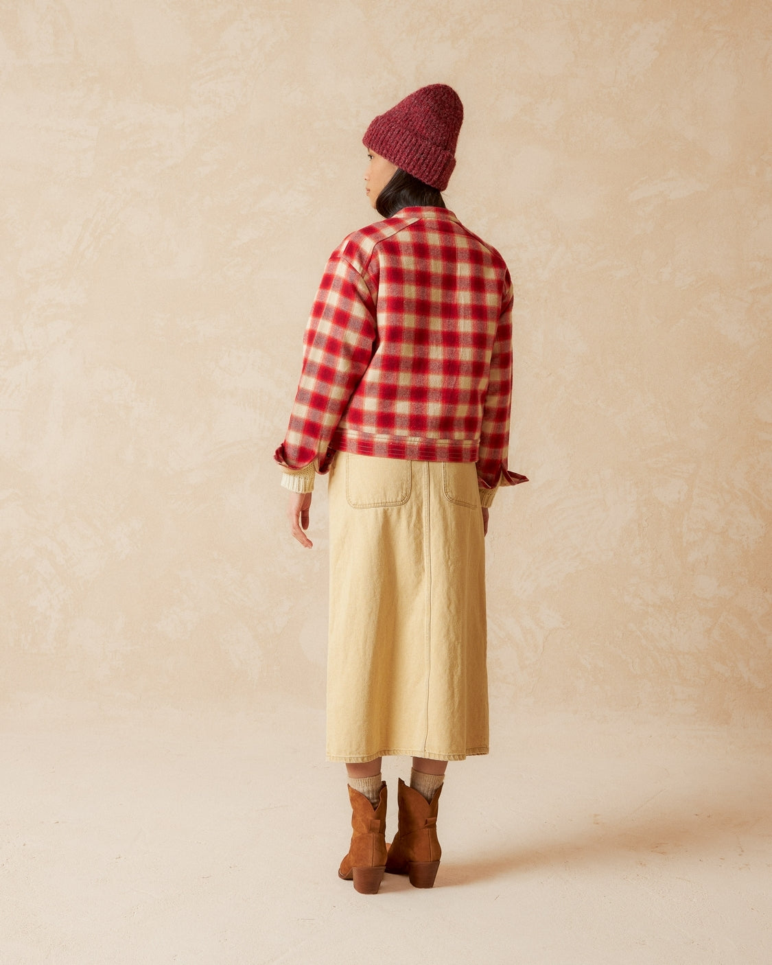 Indi & Cold Red Check Jacket with Shearling lining SK 210