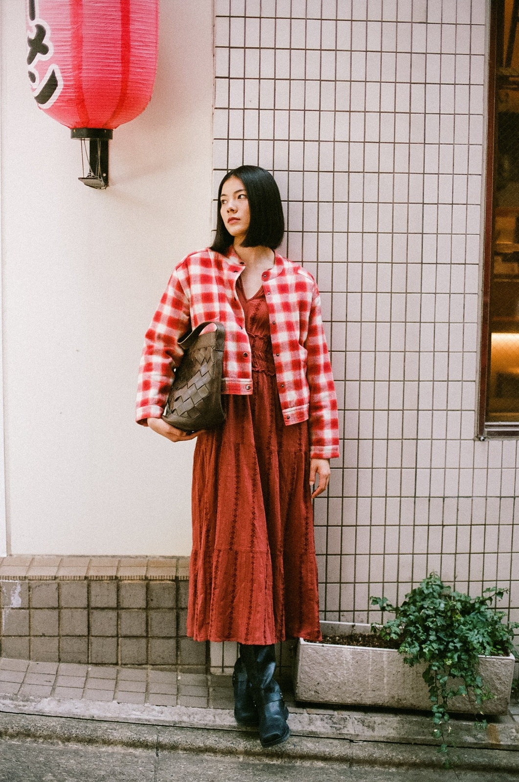 Indi & Cold Red Check Jacket with Shearling lining SK 210