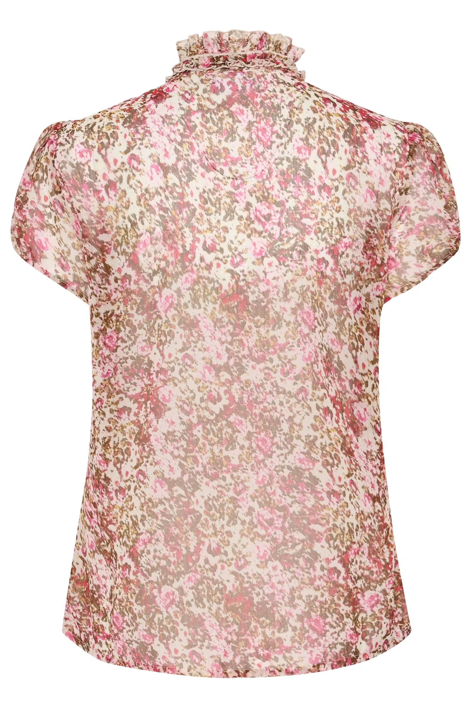 Saint Tropez Lilja Crinkle SS Shirt Ballerina Brushed Bloom