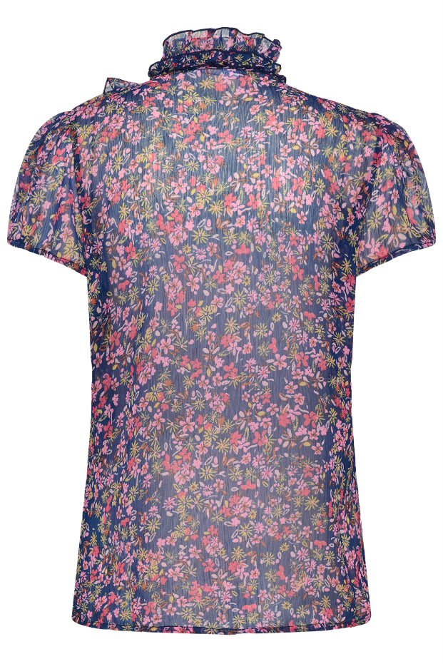 Saint Tropez Lilja SS Shirt Navy Peony Bloom