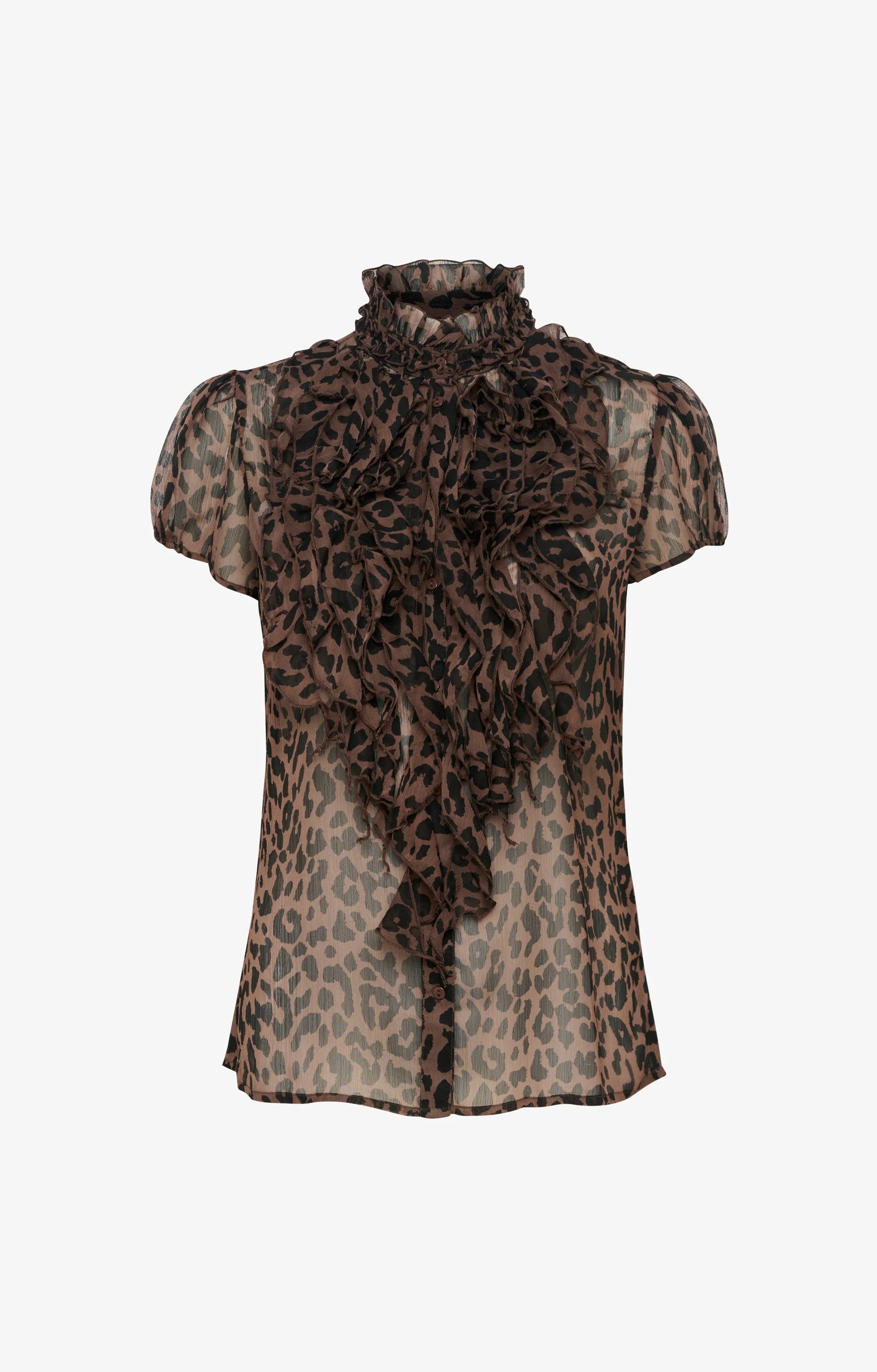 Saint Tropez Lilja SS Shirt Chocolate Leopard