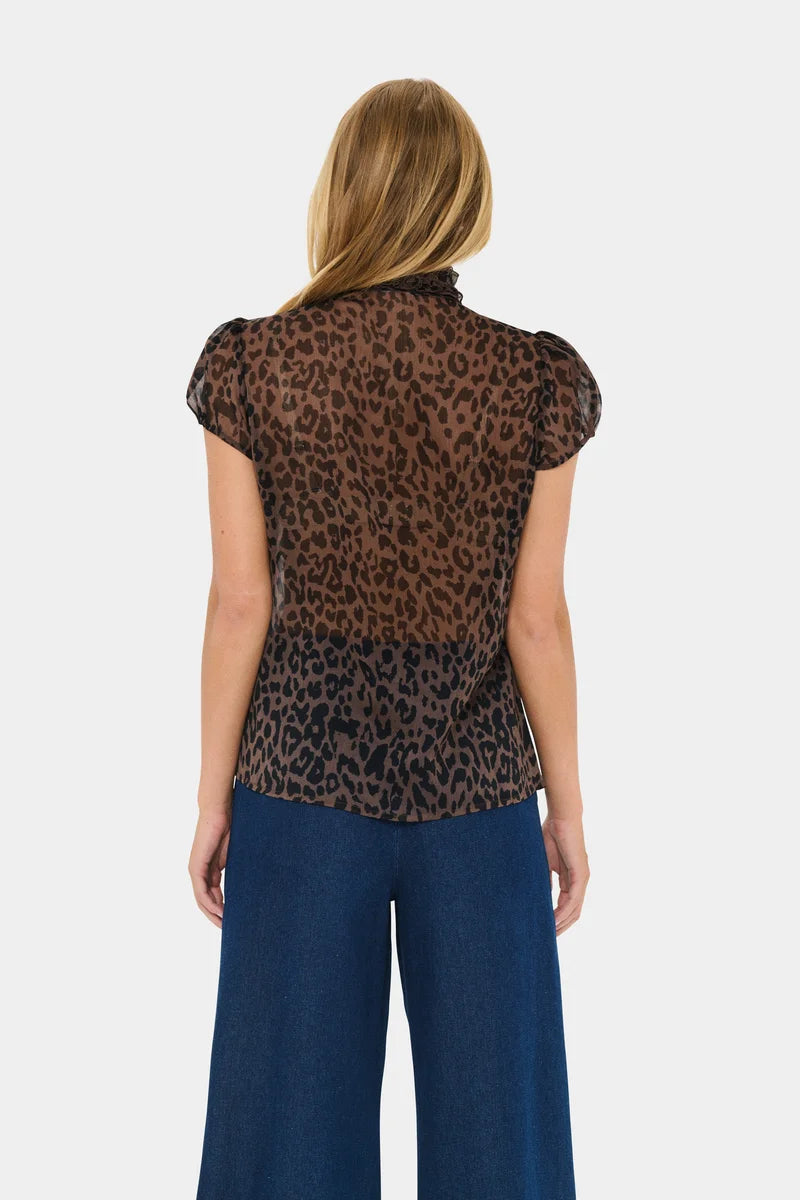 Saint Tropez Lilja SS Shirt Chocolate Leopard