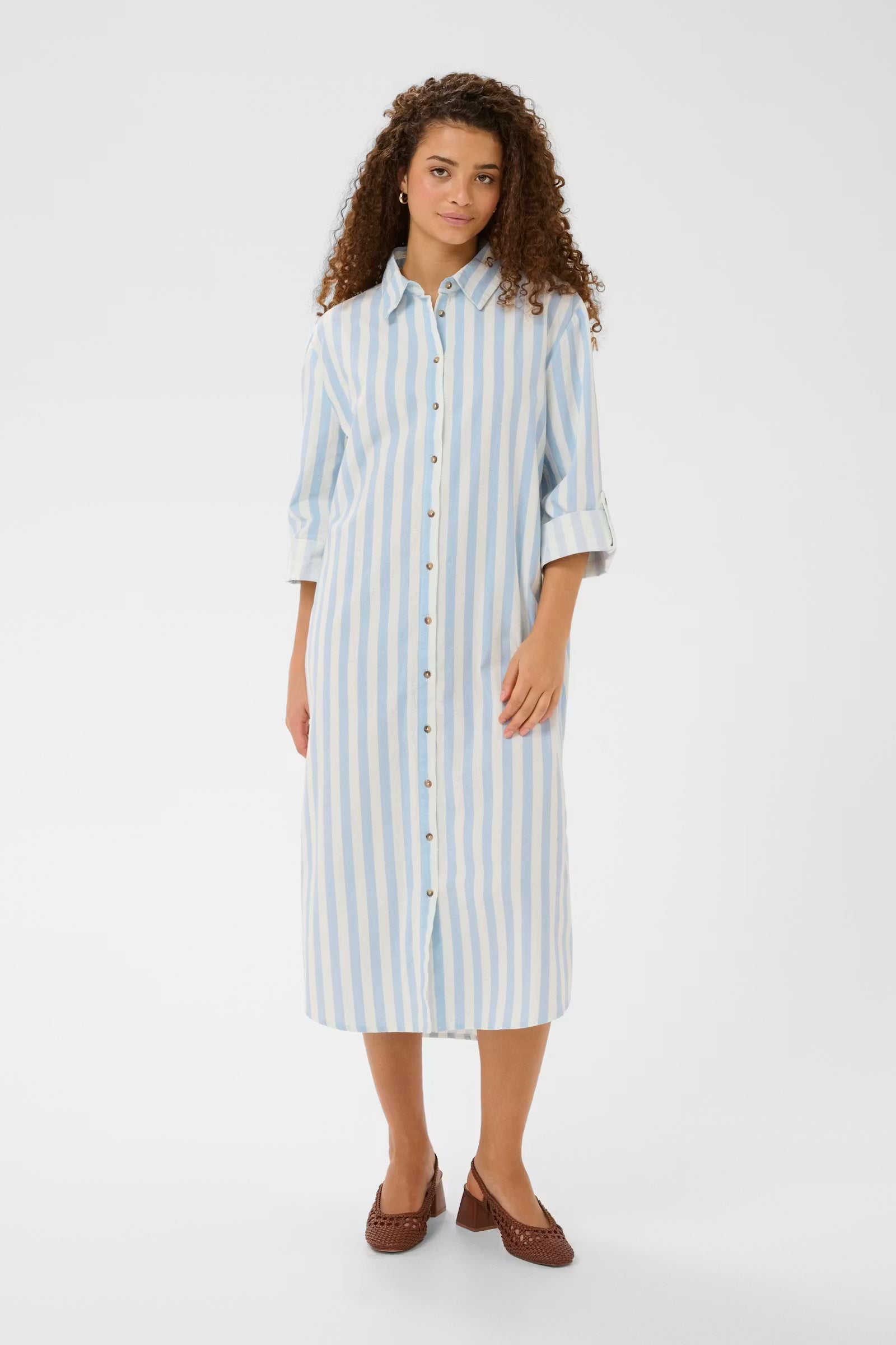 Saint Tropez Zalinda Shirt Dress Skyway Ice Stripe