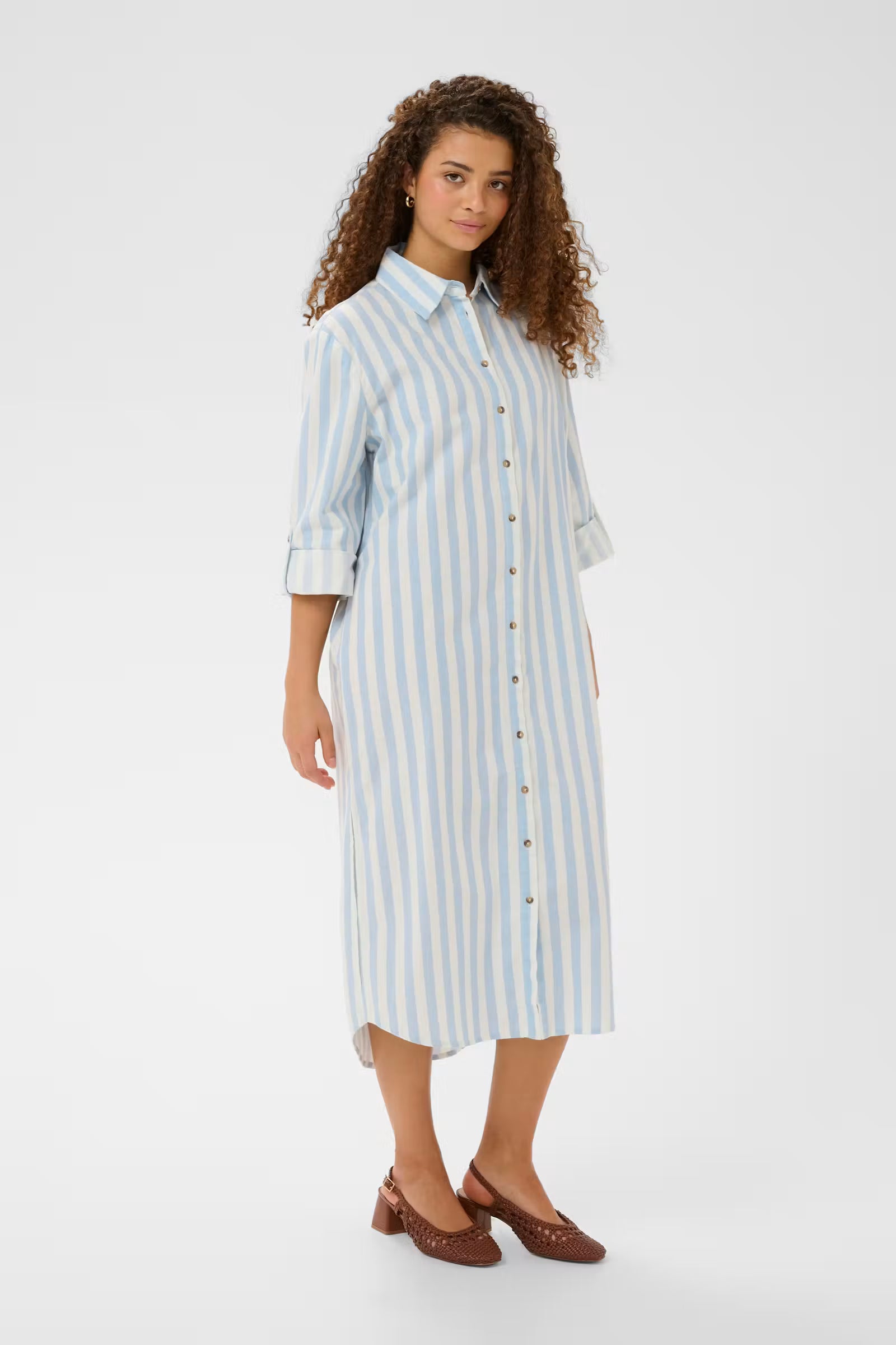 Saint Tropez Zalinda Shirt Dress Skyway Ice Stripe