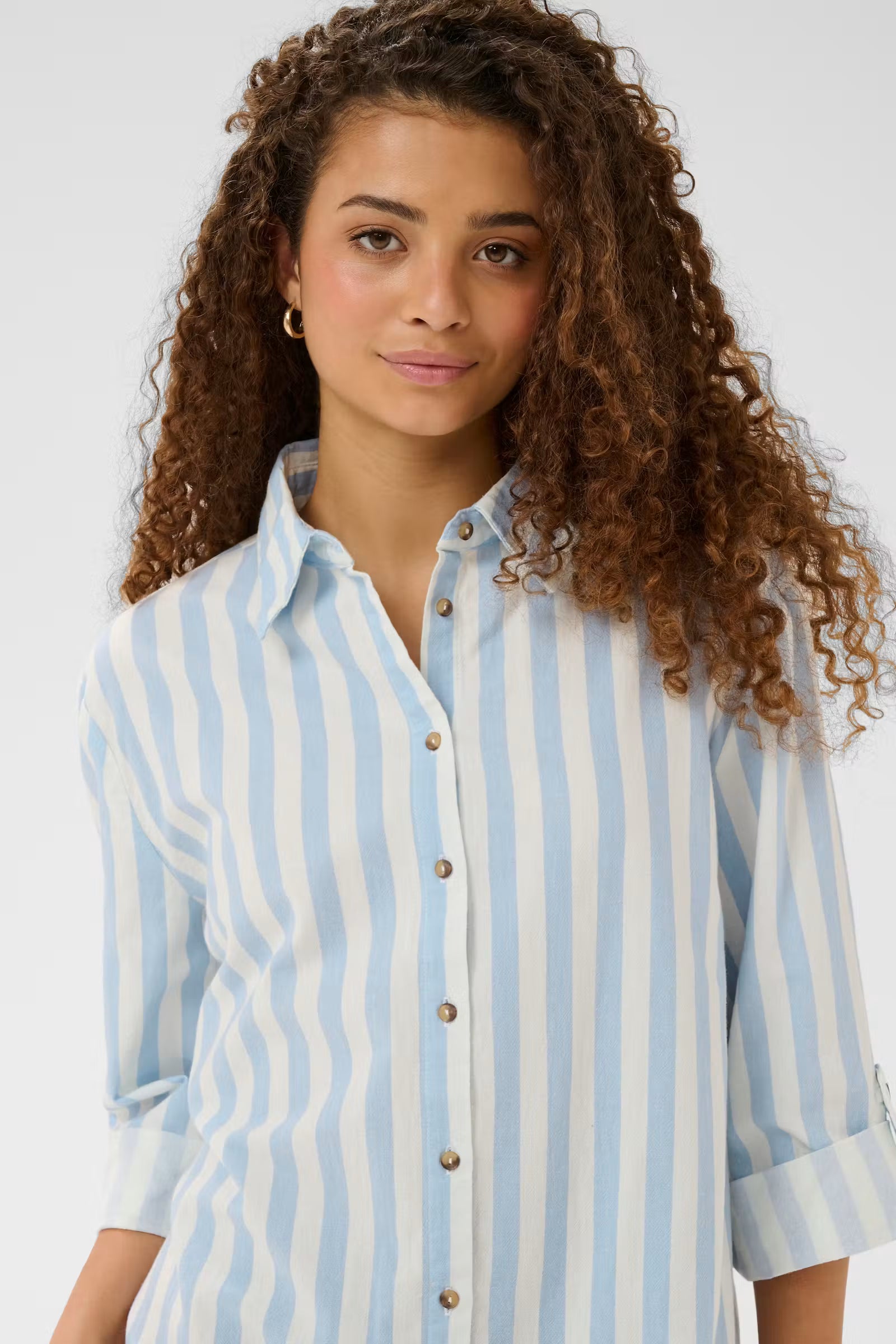 Saint Tropez Zalinda Shirt Dress Skyway Ice Stripe
