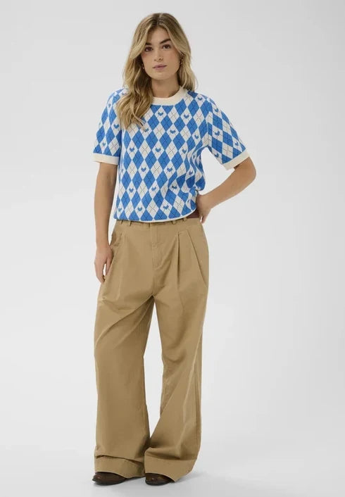 Saint Tropez Pamilla Pullover Blue Shades Argyle Hearts